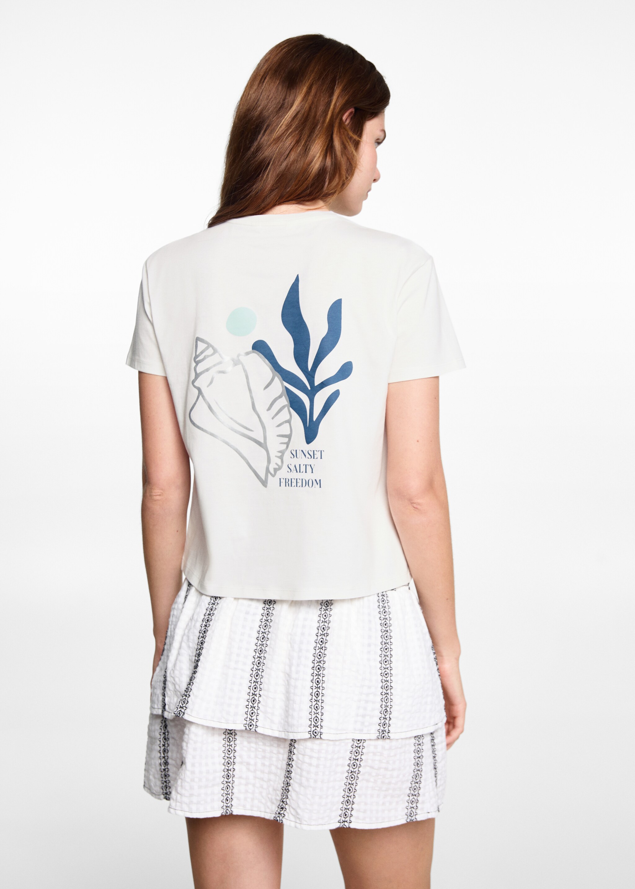Printed cotton-blend T-shirt - Reverse of the article