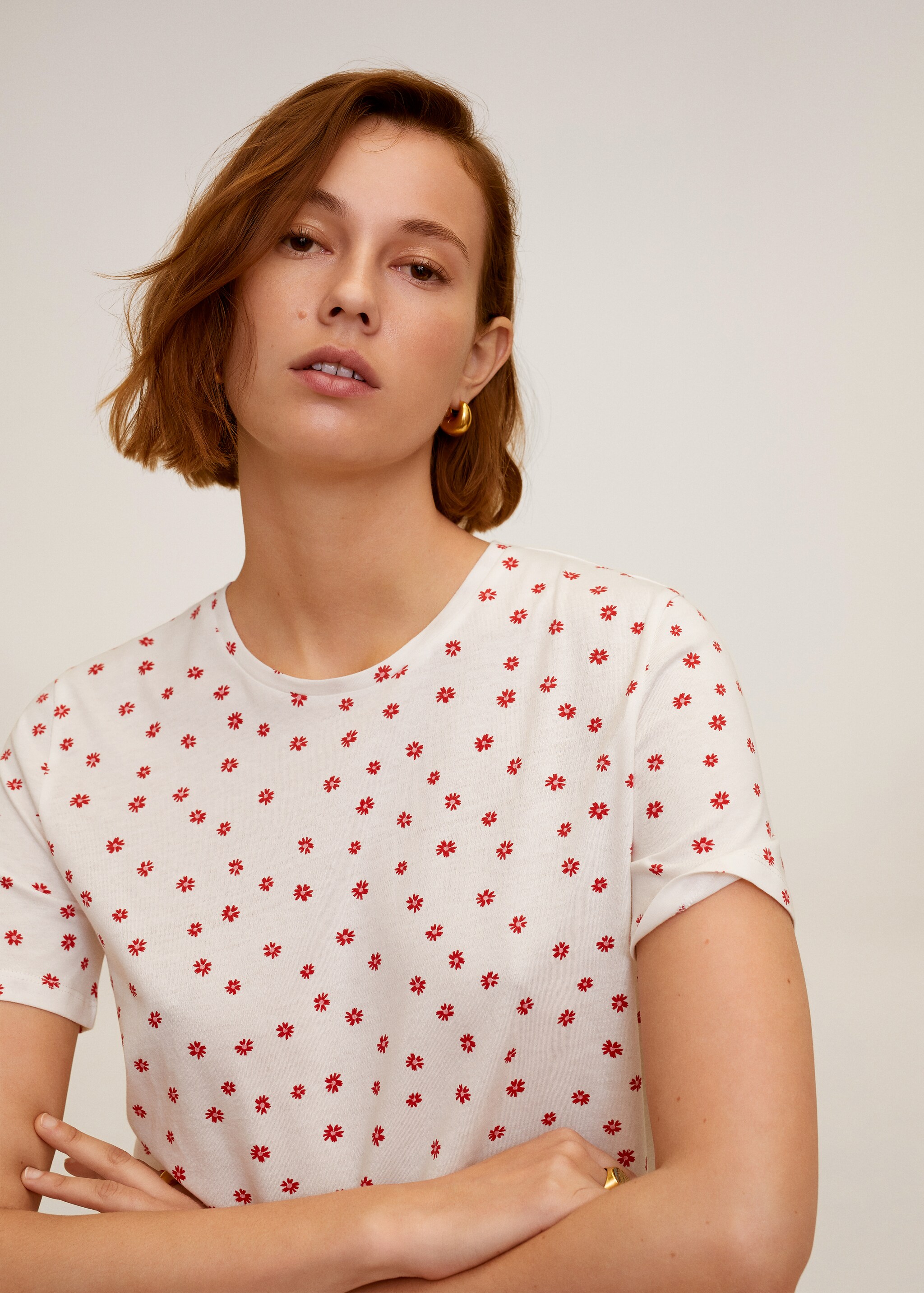 Printed cotton-blend t-shirt - Medium plane