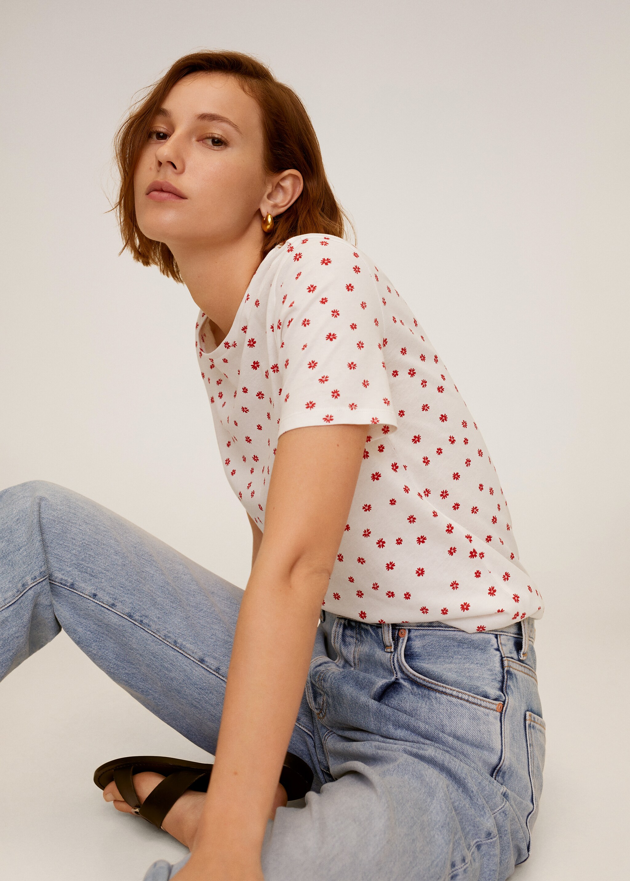 Printed cotton-blend t-shirt - Details of the article 1