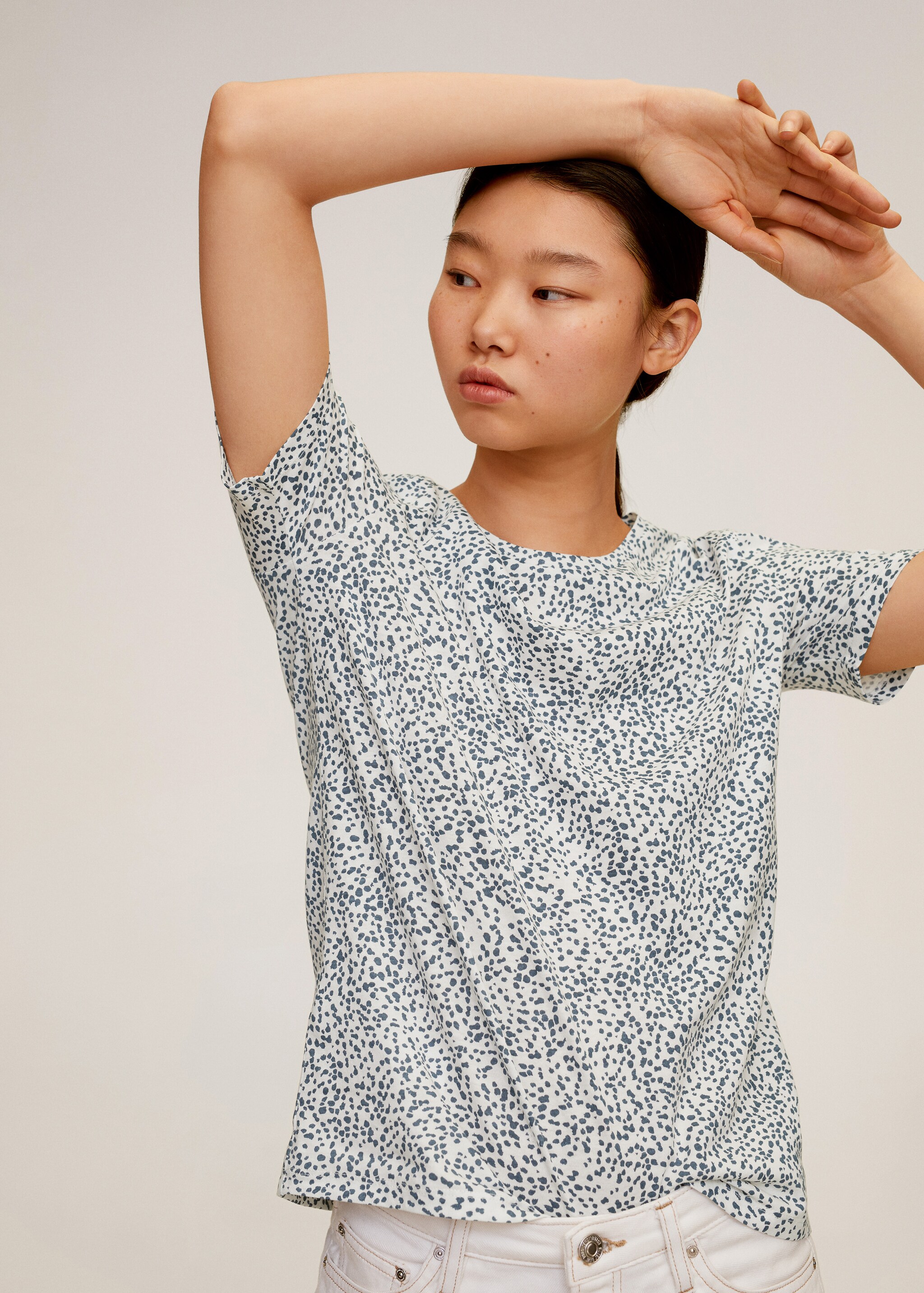 Printed cotton-blend t-shirt - Details of the article 1