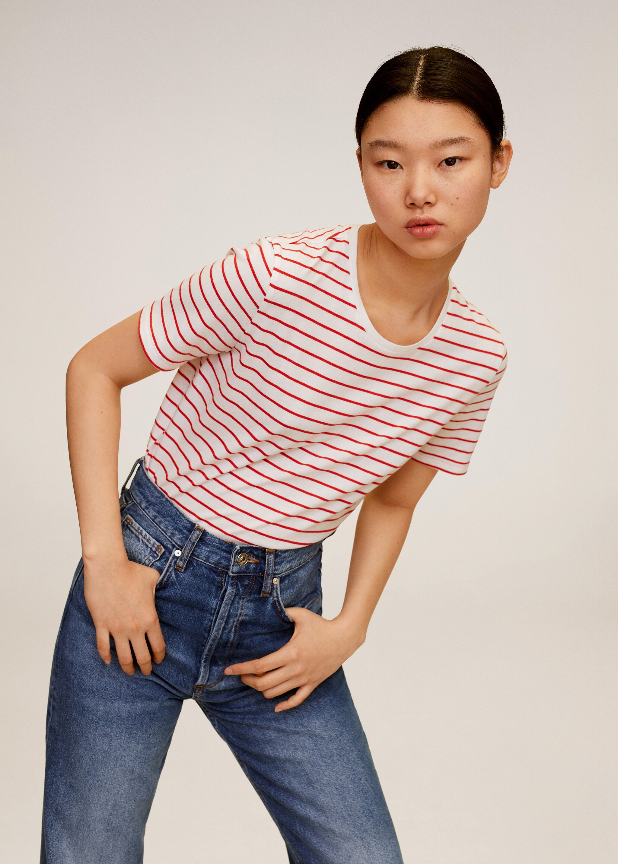 Printed cotton-blend t-shirt - Medium plane