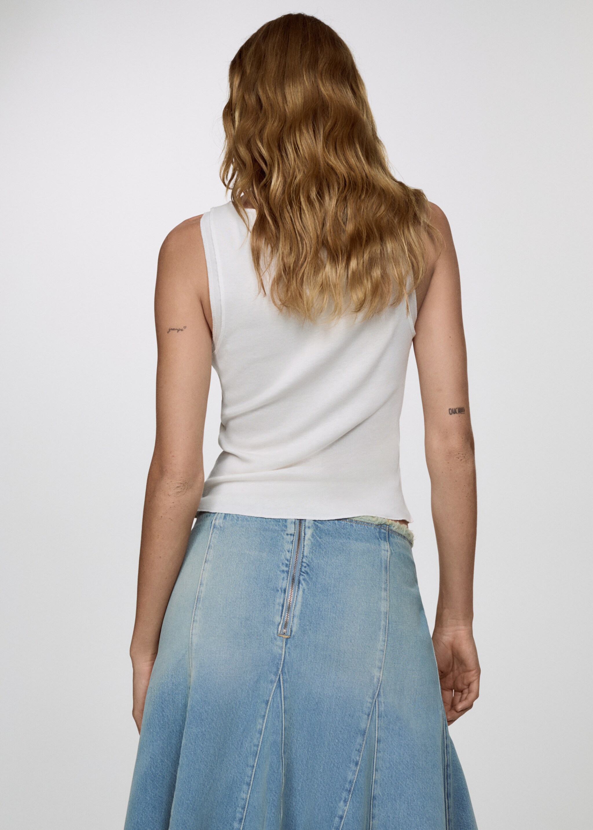 Modal sleeveless top - Reverse of the article, Off White. Ref: 67007932-00.