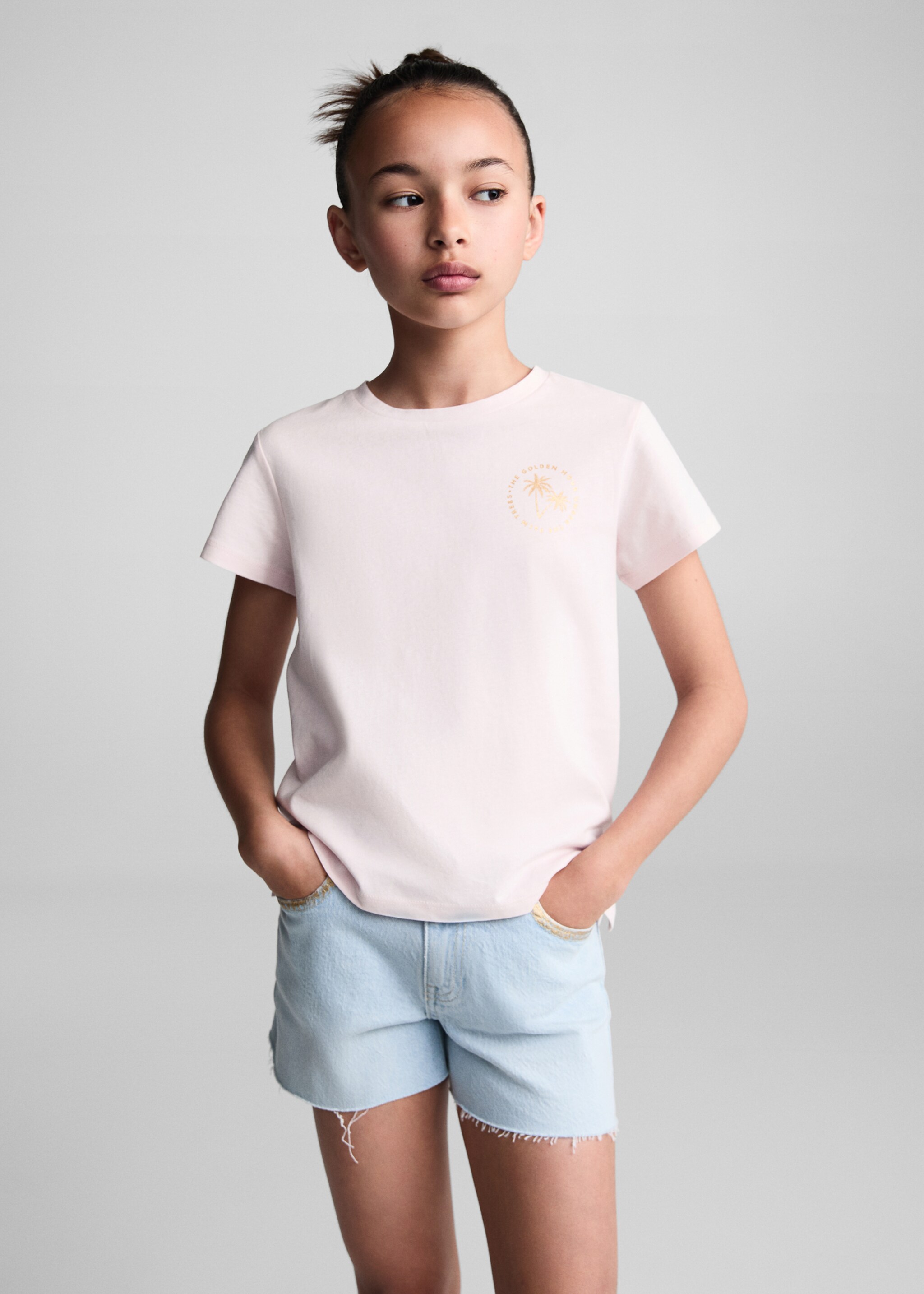 T-Shirt mit Textaufdruck - Mittlere Ansicht