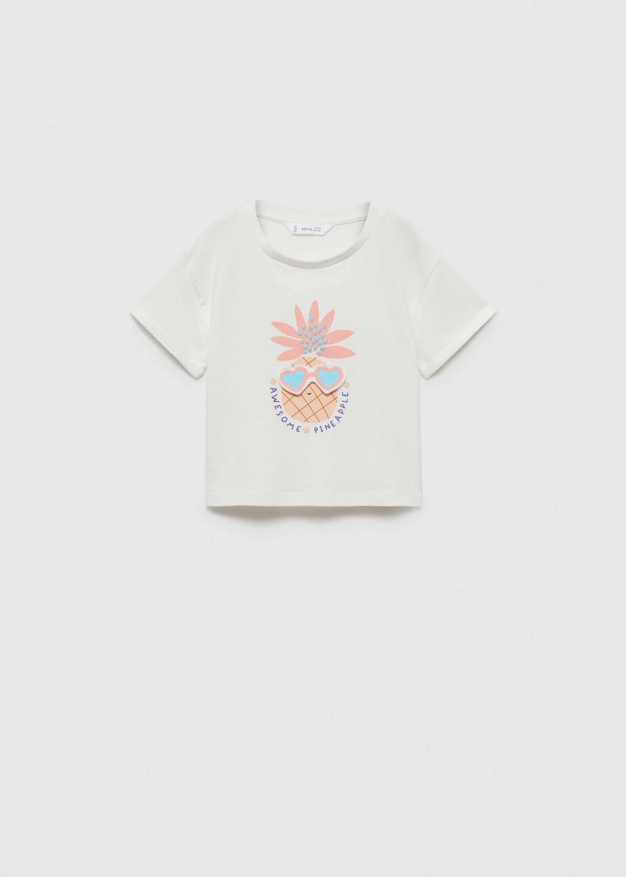 Pineapple embossed cotton t-shirt - Article without model