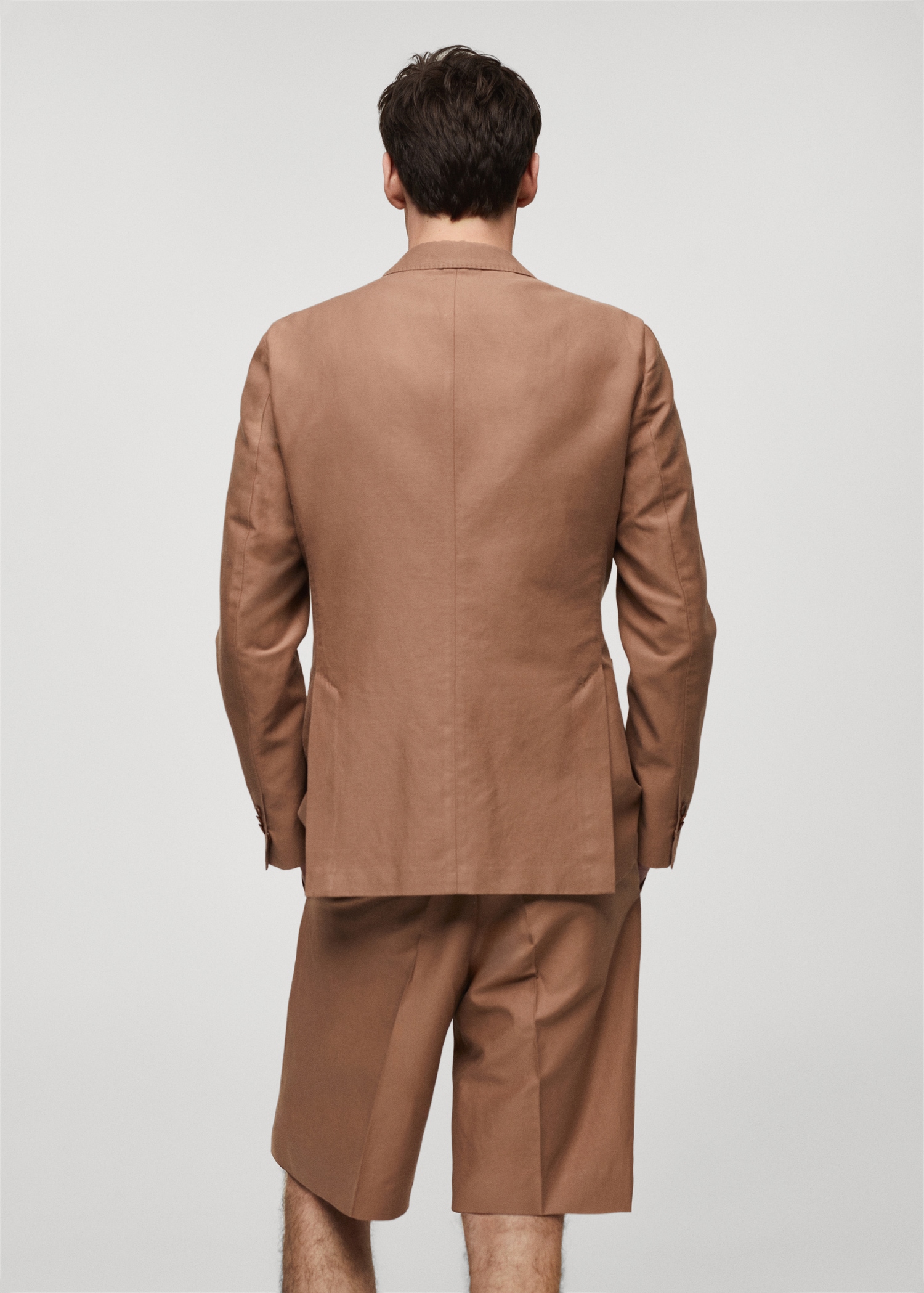 Slim-fit linen and cotton suit jacket - Reverse of the article
