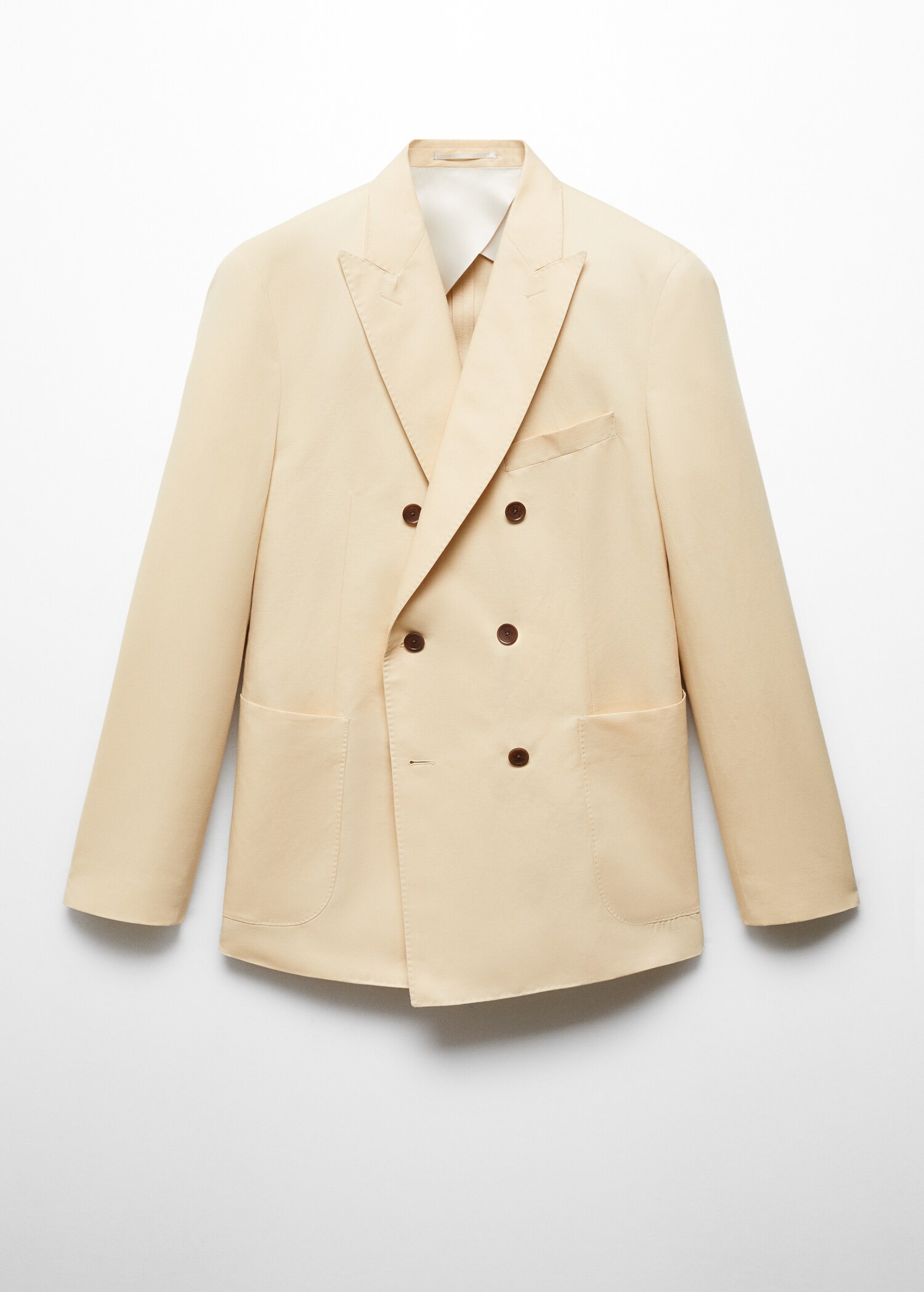 Cotton-linen double-breasted suit jacket - Article without model