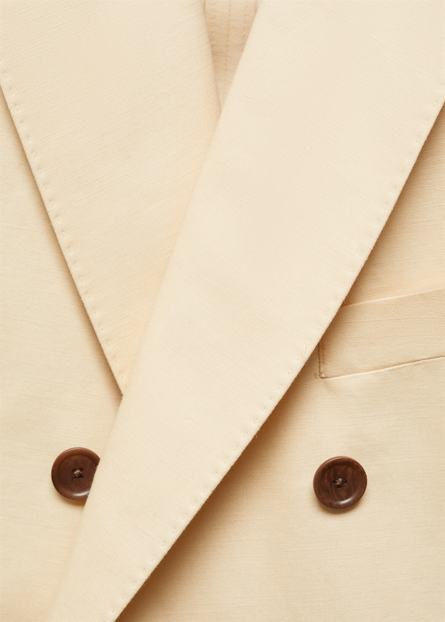 Cotton-linen double-breasted suit jacket - Details of the article 8