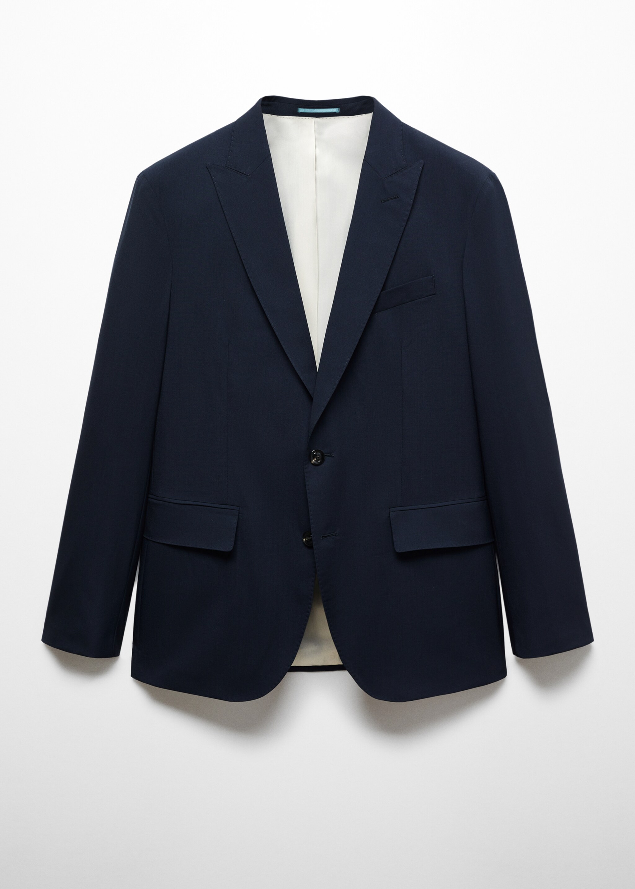 100% virgin wool slim-fit suit jacket - Article without model, Dark Navy. Ref: 67008274-00.