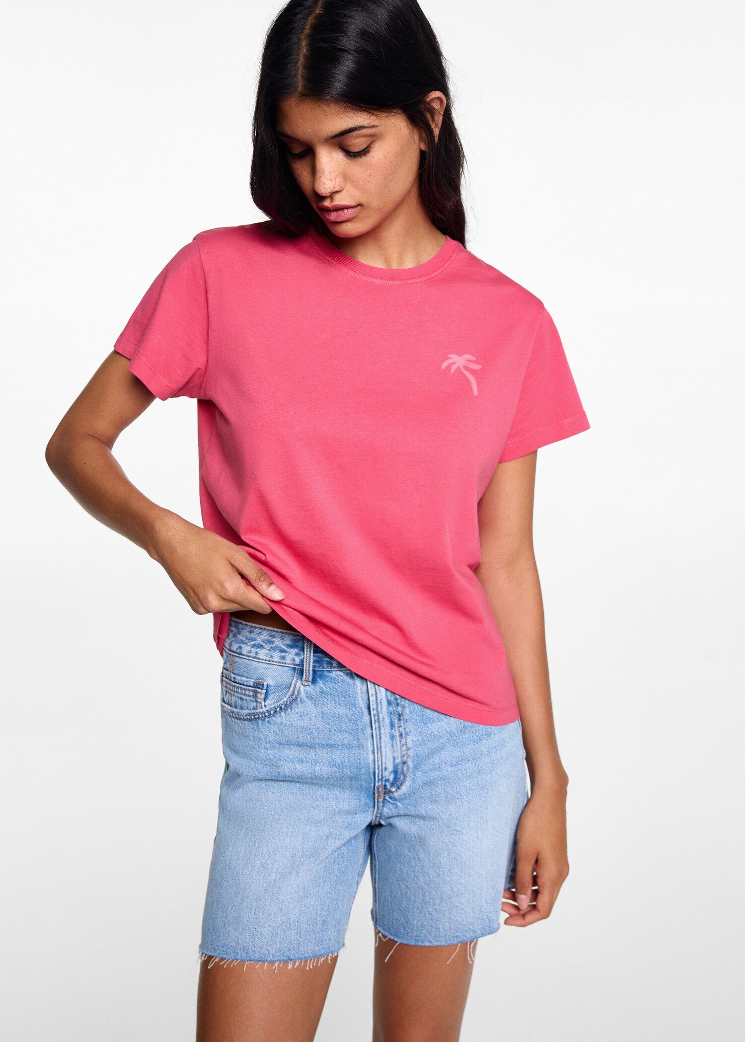 Printed cotton-blend T-shirt - Medium plane