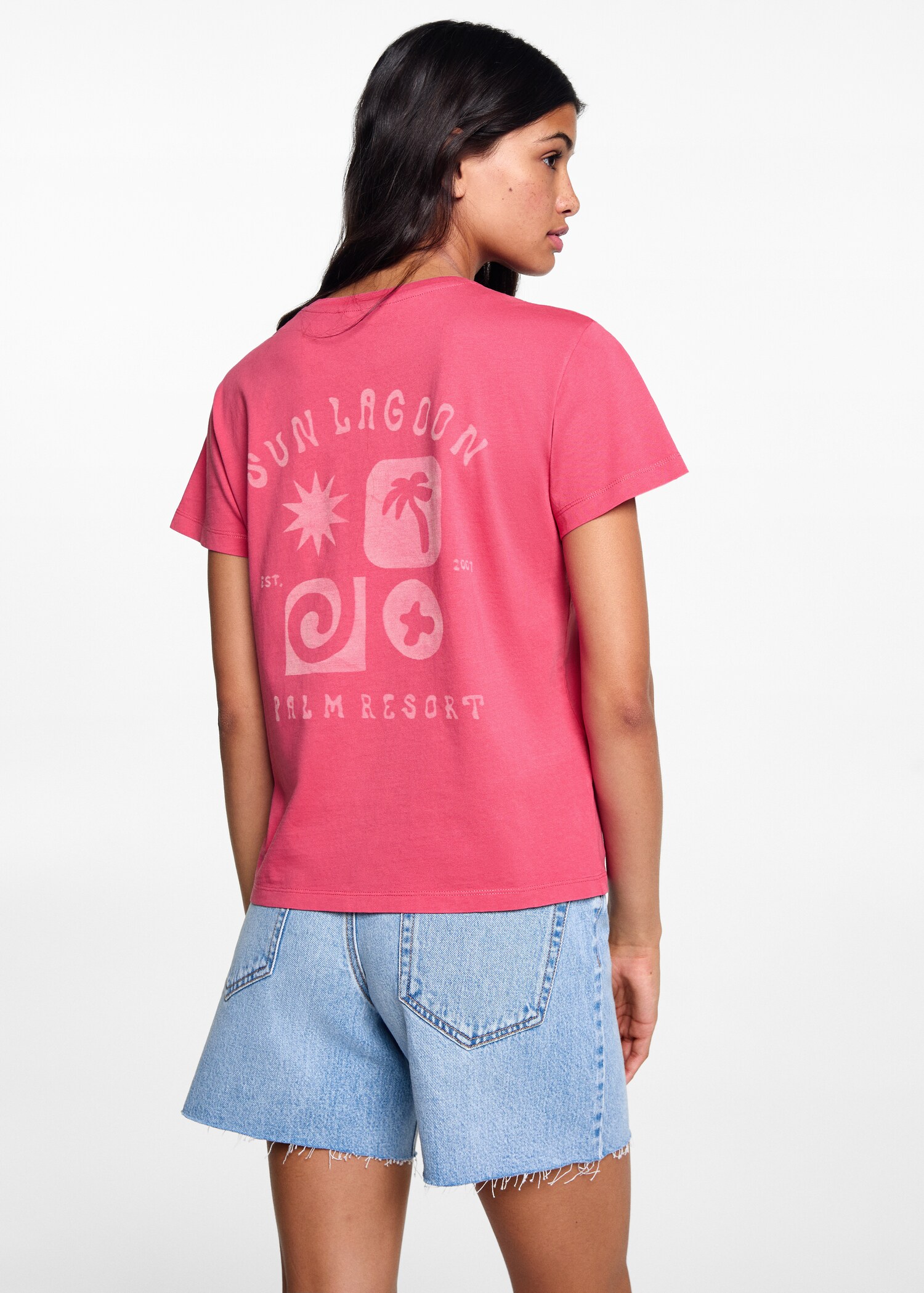 Printed cotton-blend T-shirt - Reverse of the article