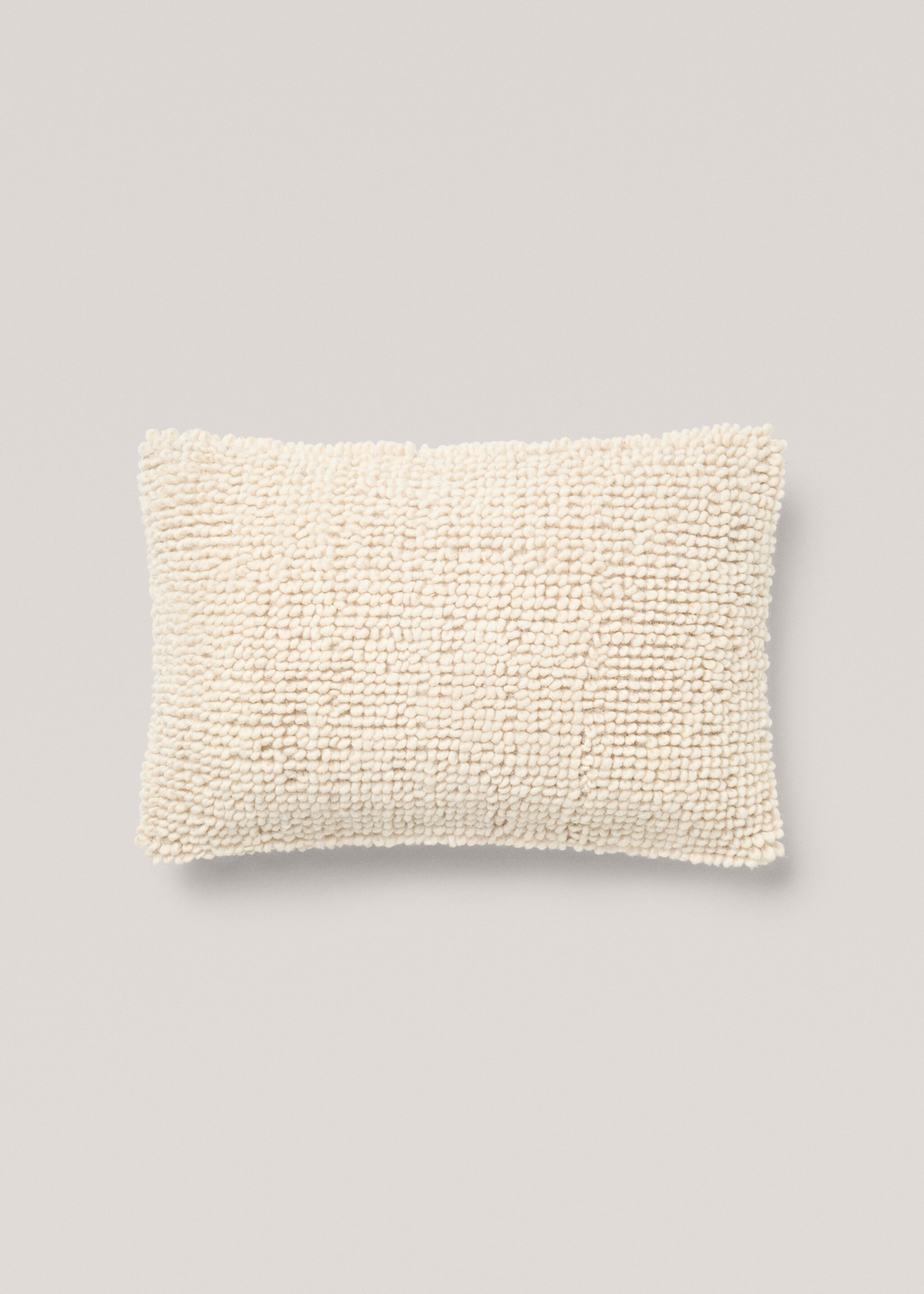Kuddfodral i ullbouclé 40x60cm - Artikel utan modell, Elfenbens Vit. Ref: 67008642-00.