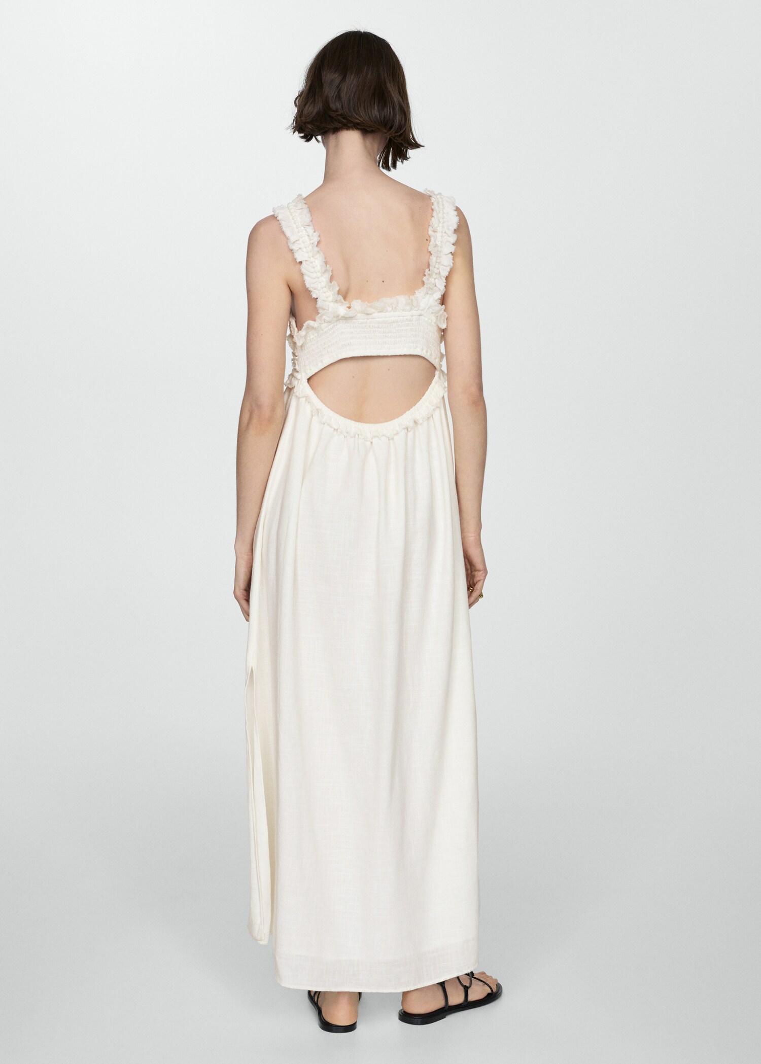 Dress with straps and fringe detail - Reverse of the article