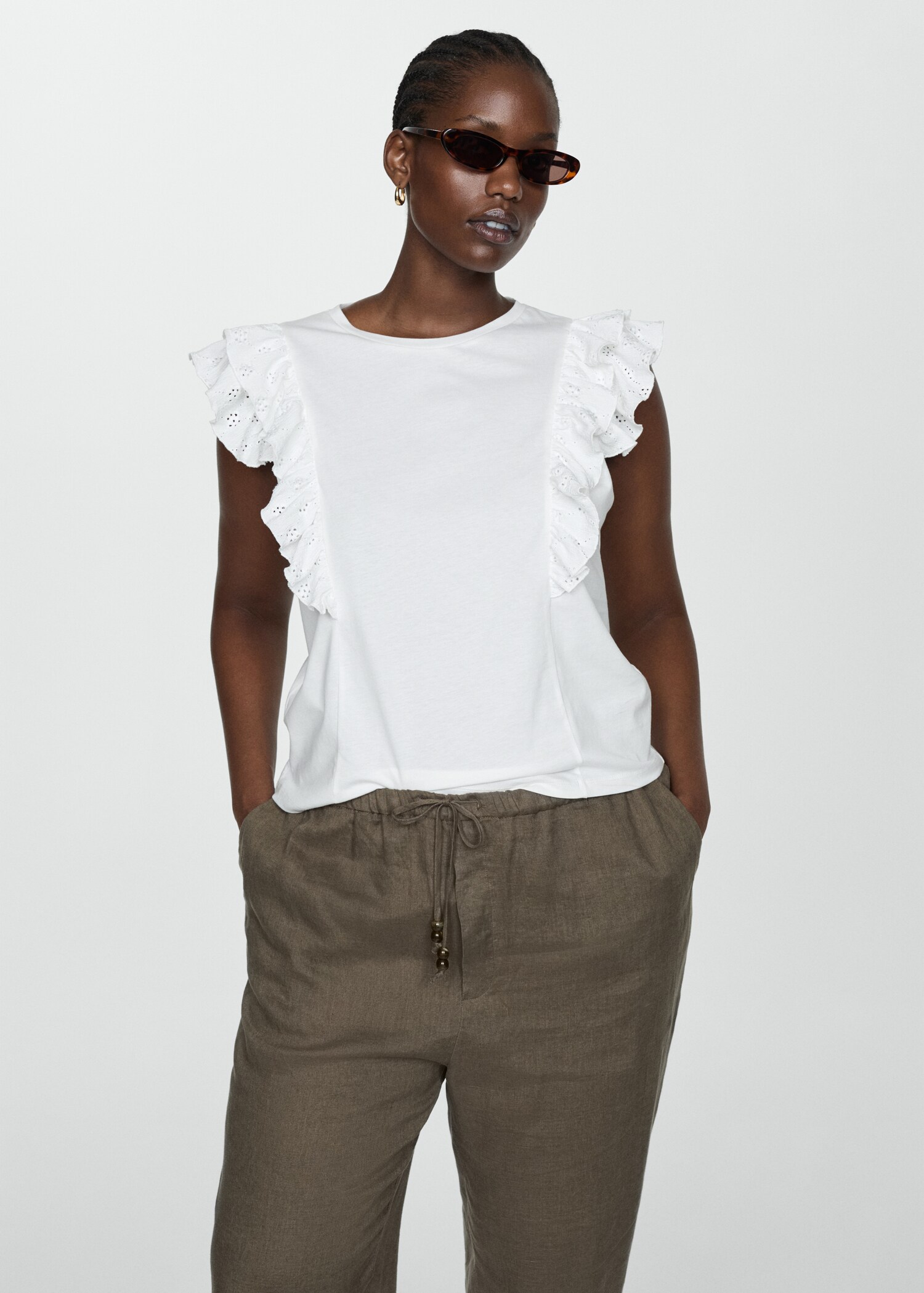 Frills cotton t-shirt - Details of the article 5