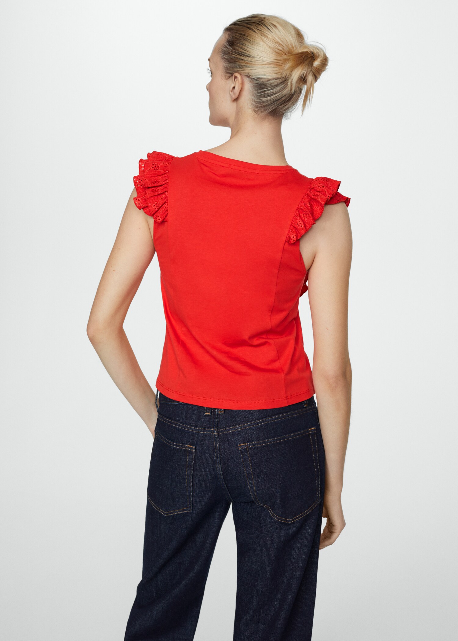 Frills cotton t-shirt - Reverse of the article