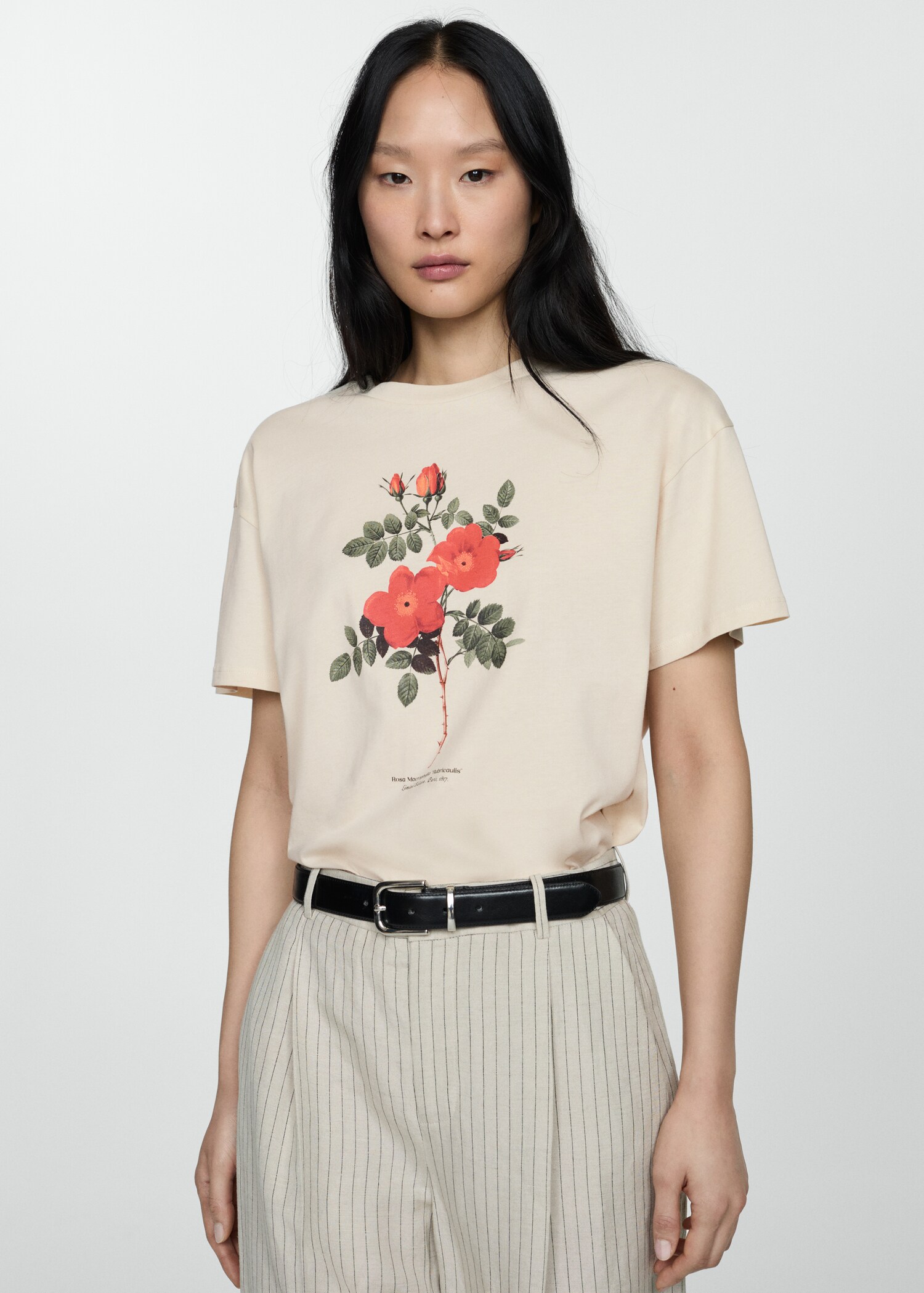 Printed cotton-blend t-shirt - Medium plane