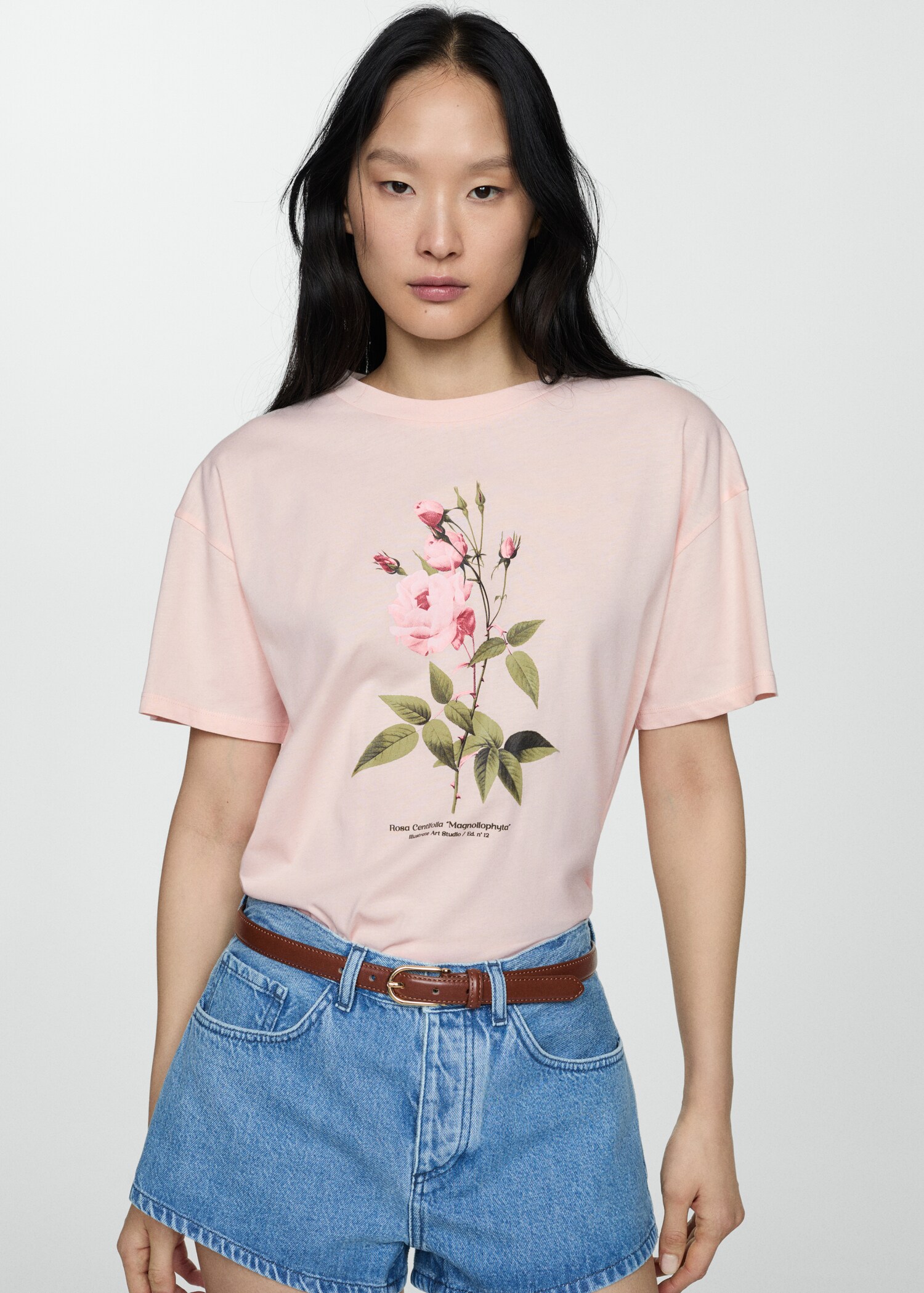 Printed cotton-blend t-shirt - Medium plane