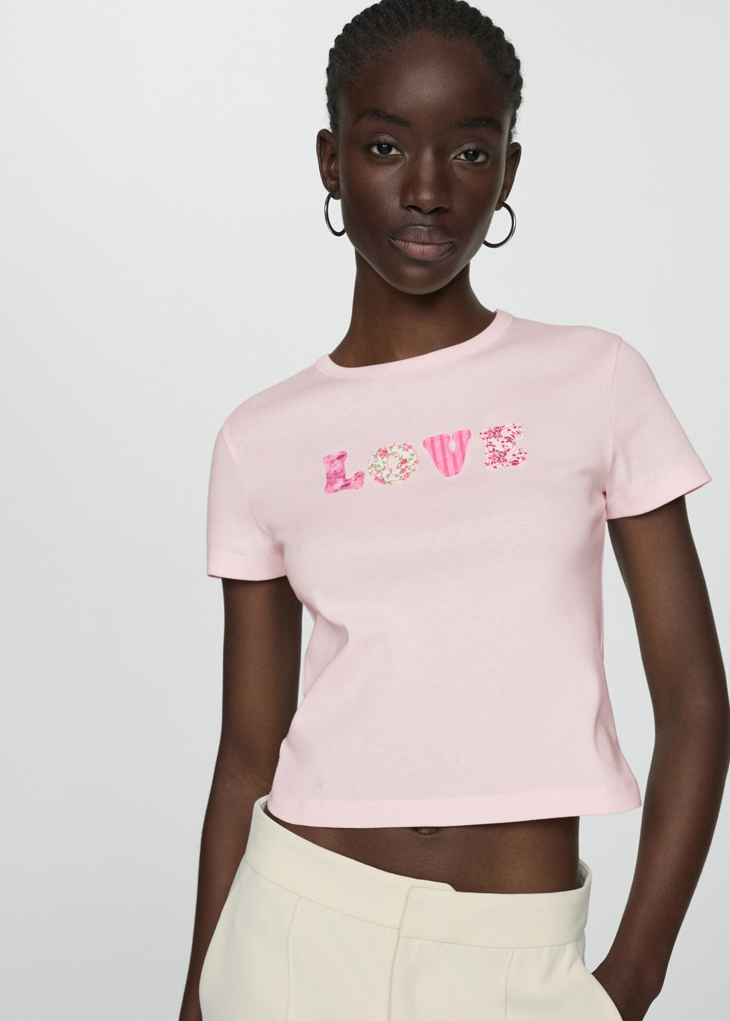 Printed cotton-blend t-shirt - Medium plane