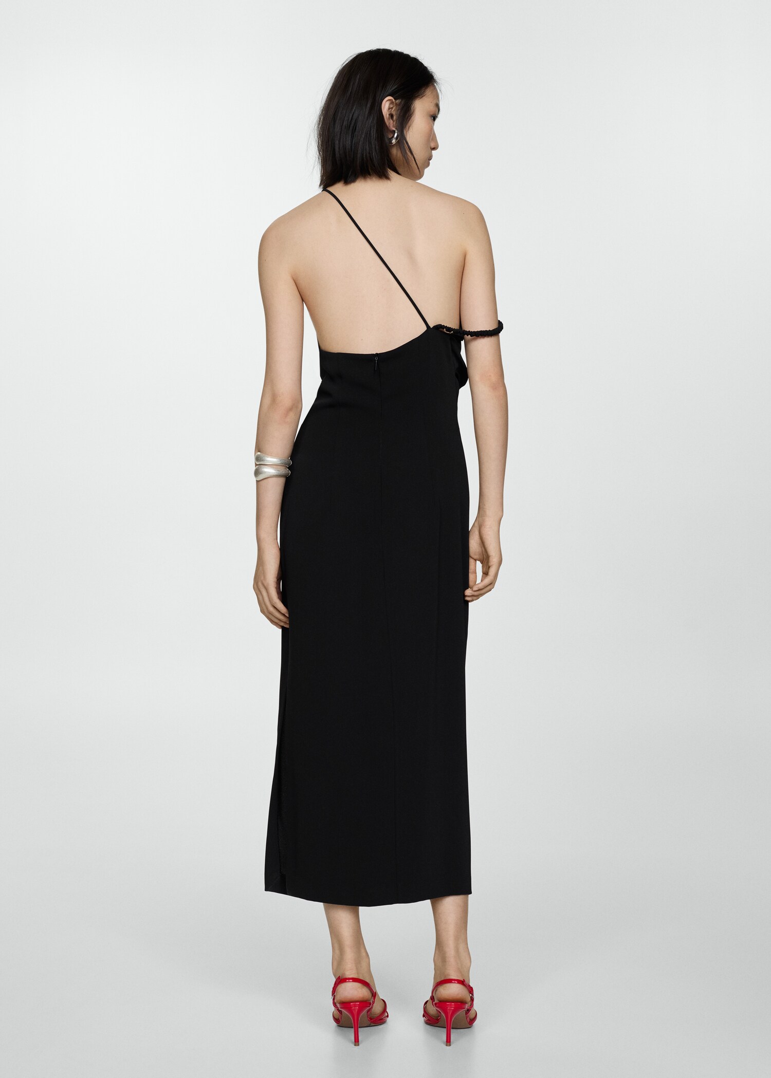 Asymmetric neckline dress - Reverse of the article