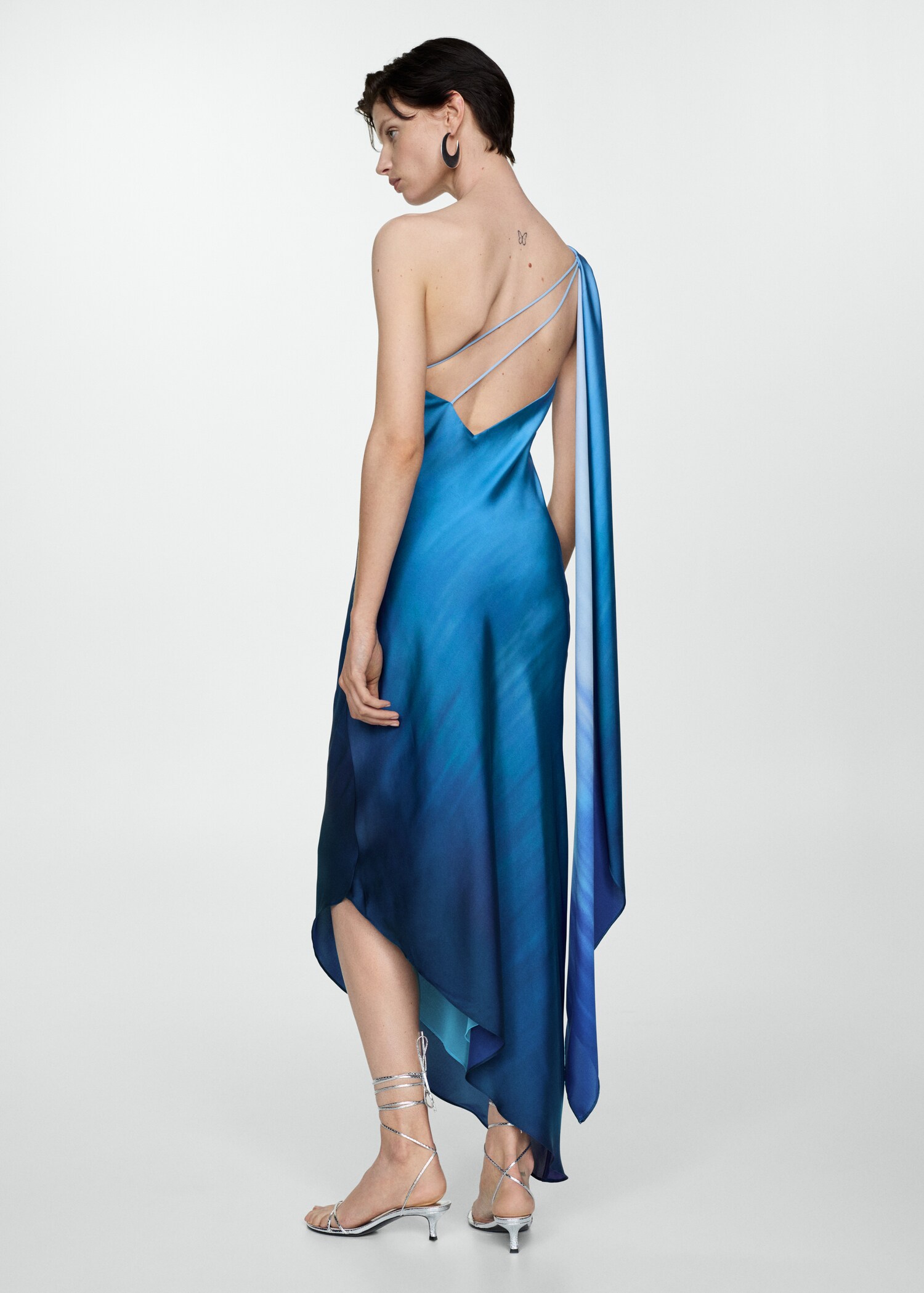 Asymmetrisches Kleid mit Farbverlauf - Rückseite des Artikels