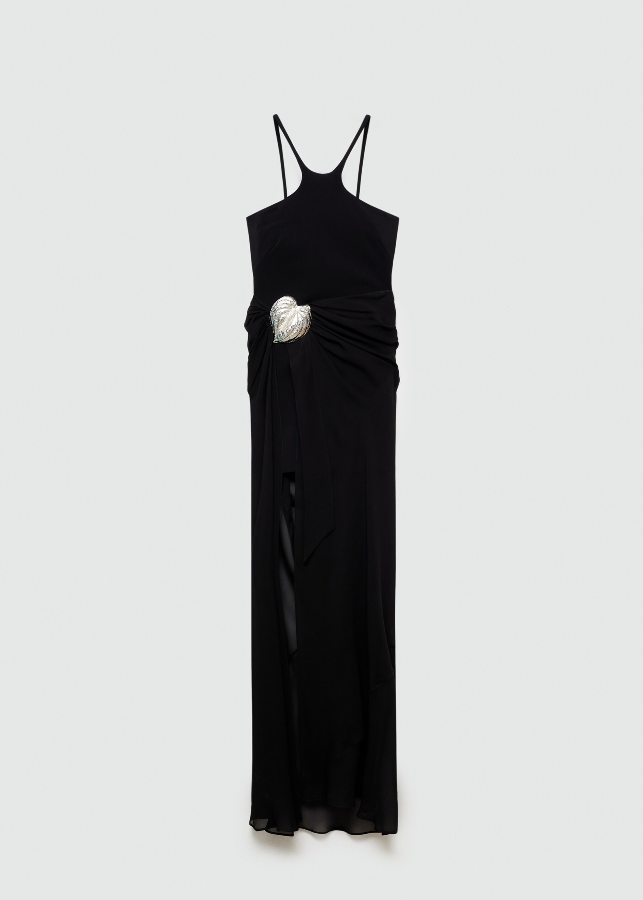 Vestido de saia semitransparente com broche - Artigo sem modelo