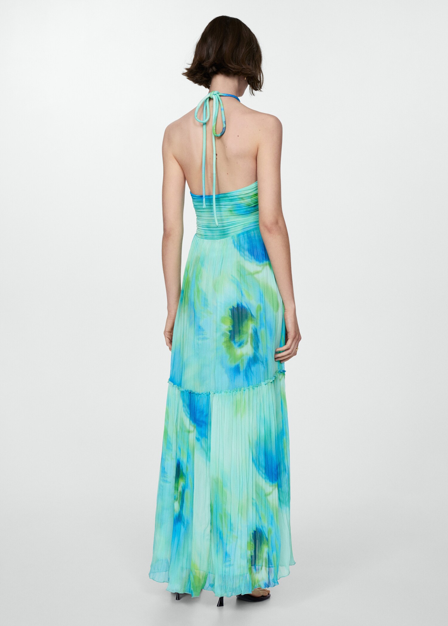 Printed halter-neck dress - Reverse of the article