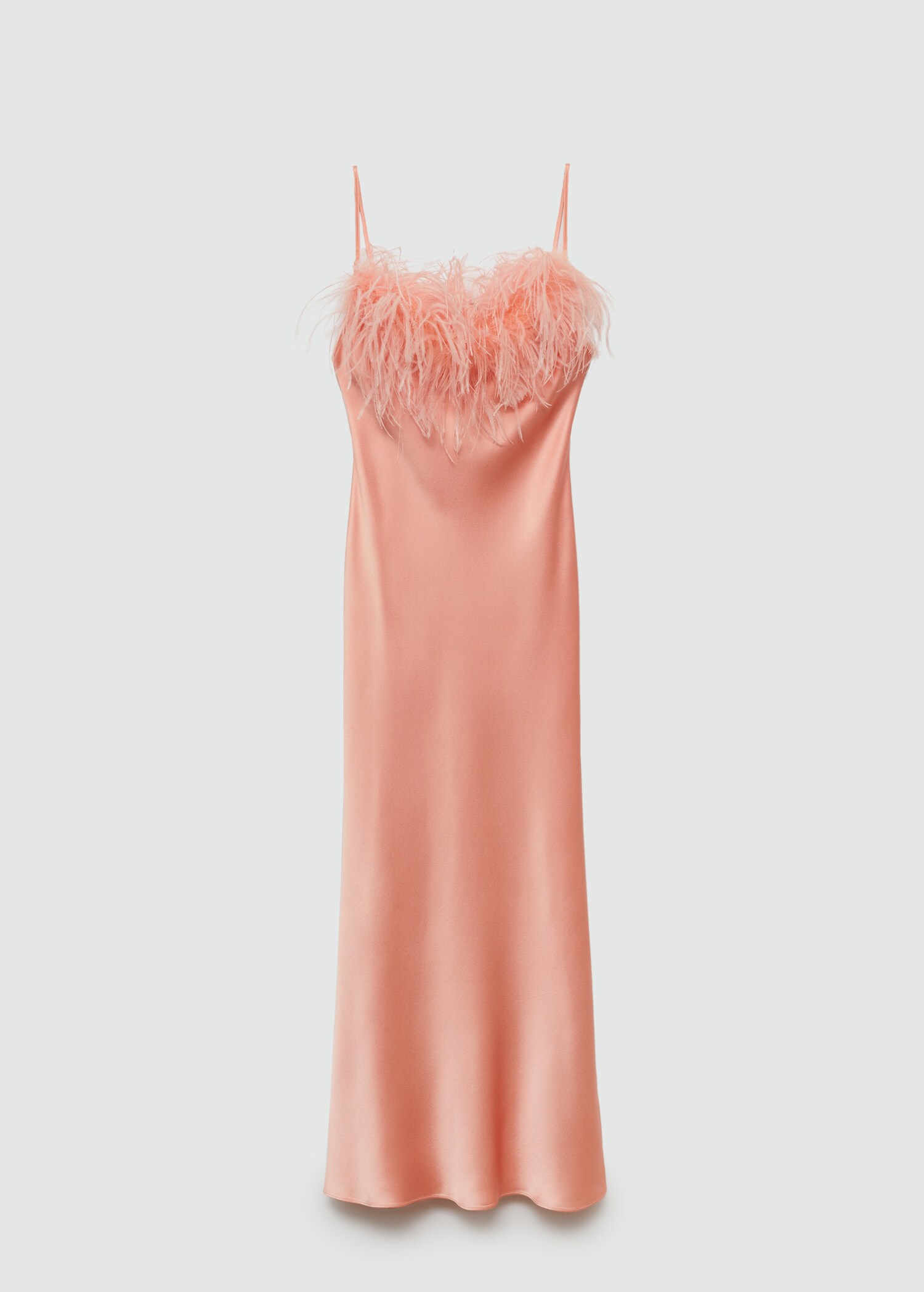 Satin dress with feather detail - Article without model