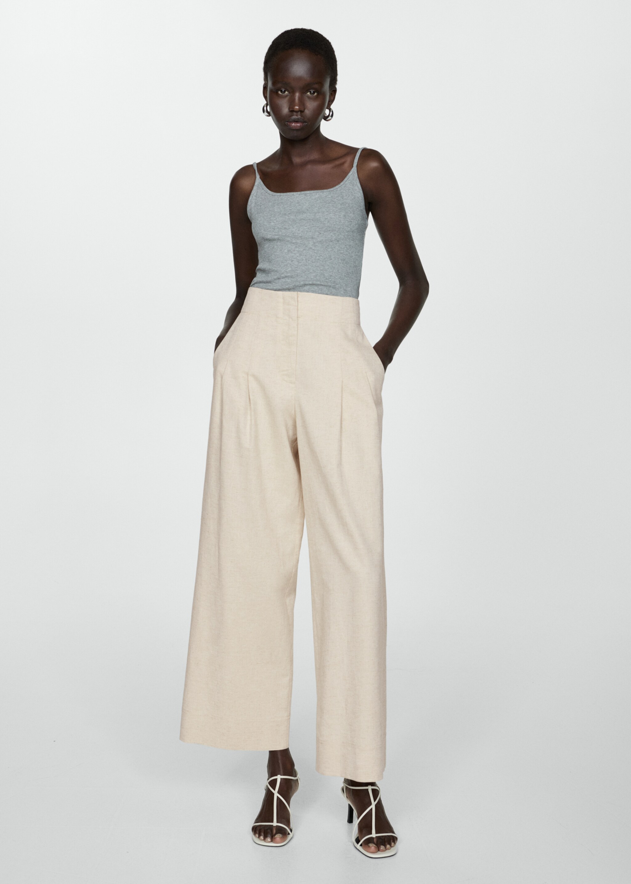 Wideleg pleated trousers - Details of the article 2