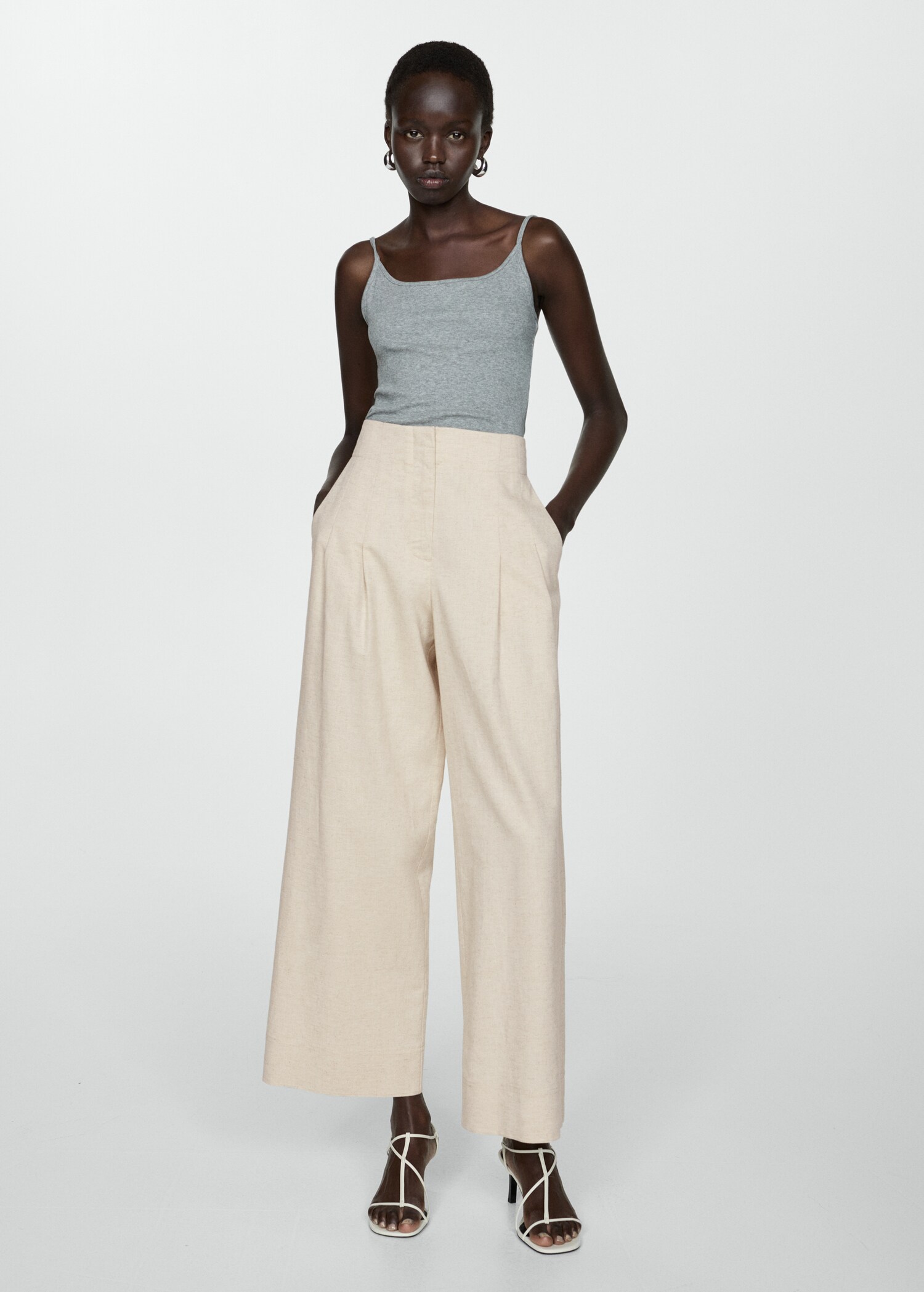 Wideleg pleated trousers - Details of the article 2