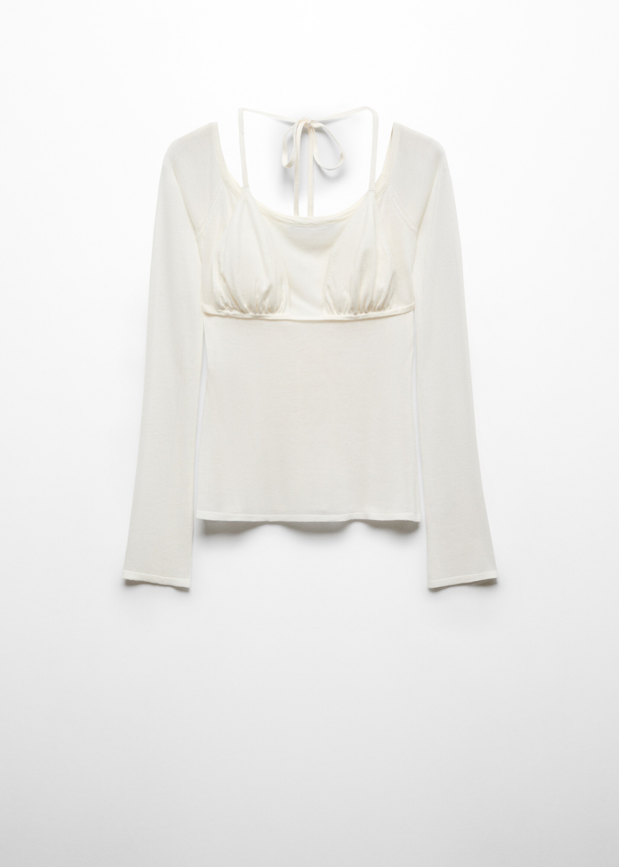Semi-transparent combined top - Article without model, White. Ref: 67009605-00.