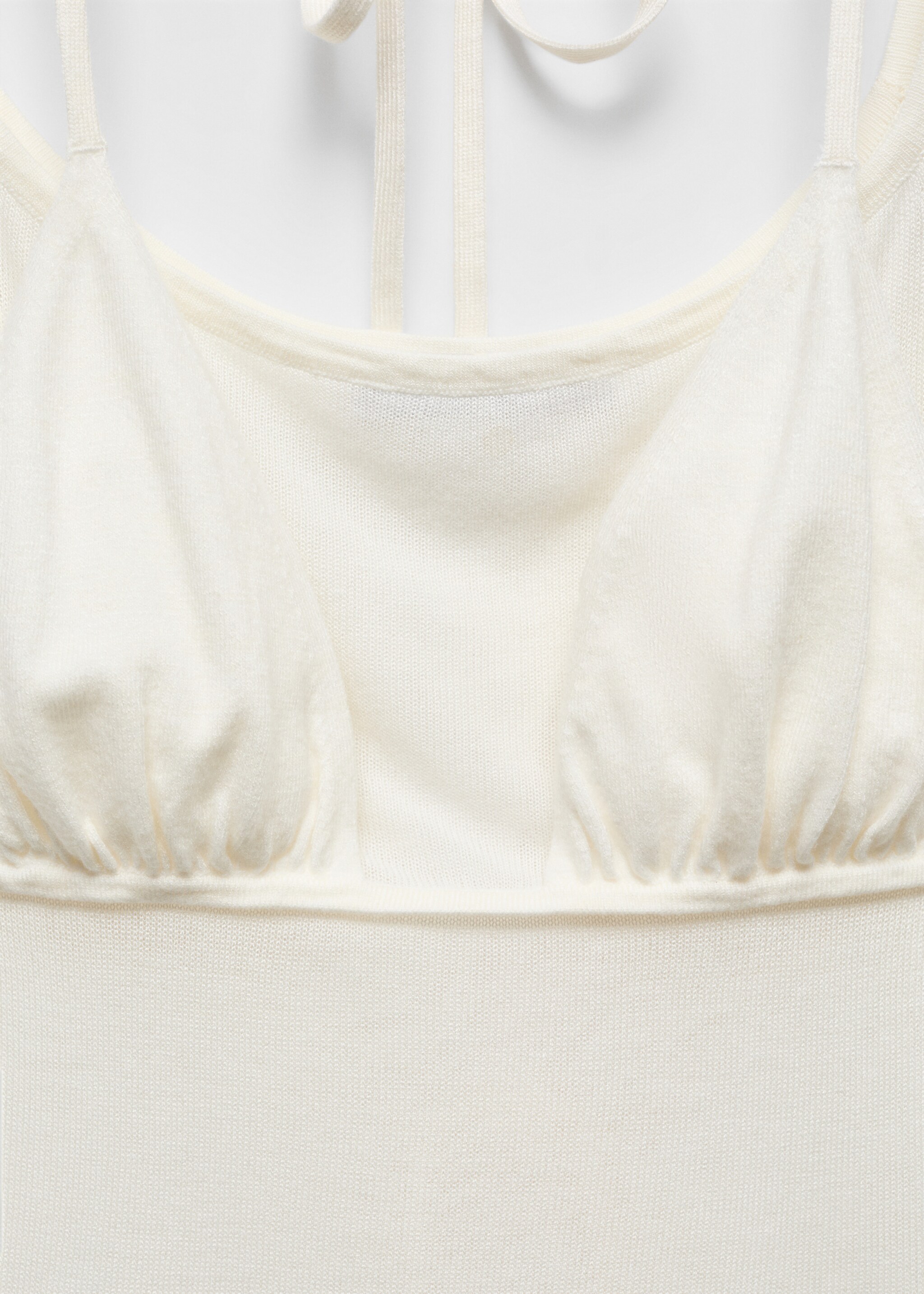 Semi-transparent combined top - Details of the article 8, White. Ref: 67009605-00.