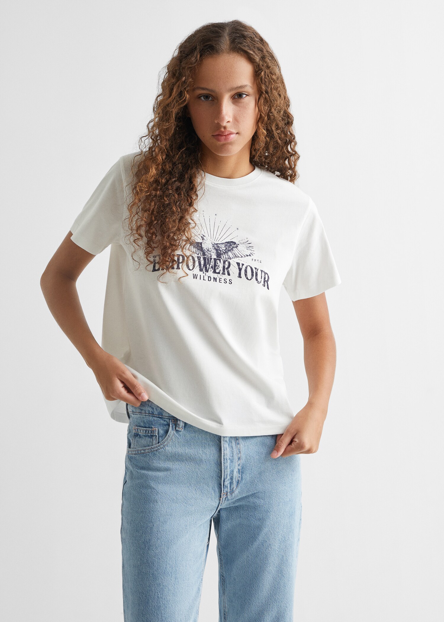 Printed cotton-blend T-shirt - Medium plane
