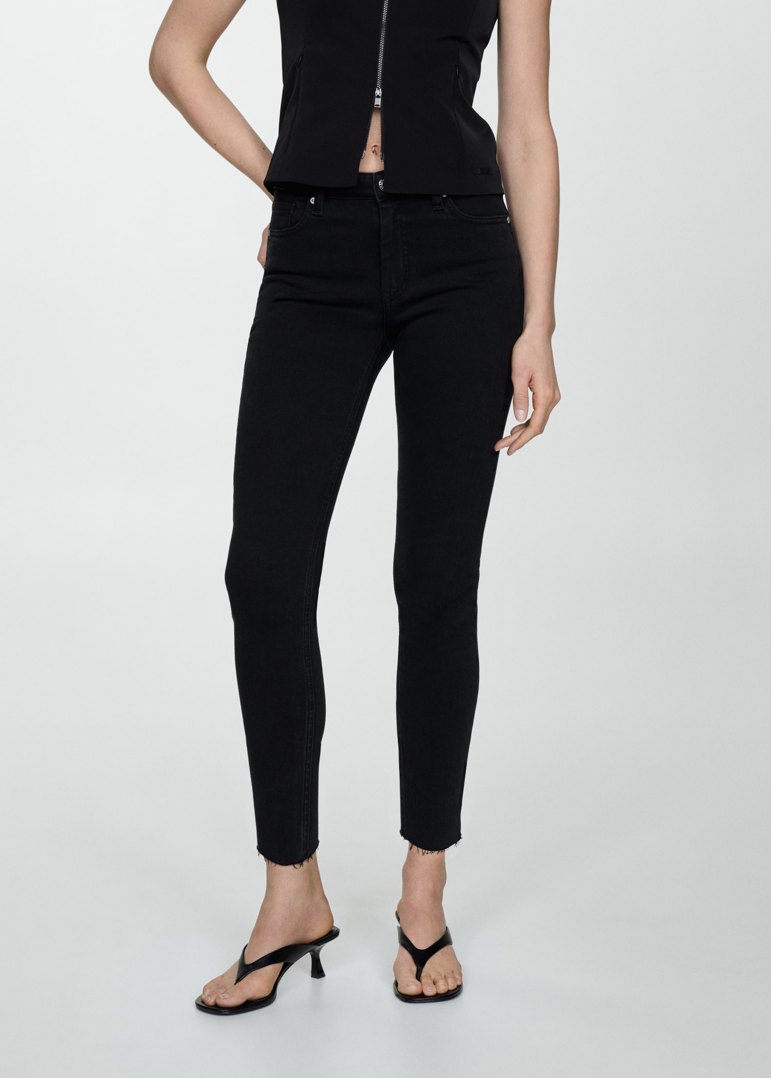 Mango Slim High Cropped Jeans Skinny Cropped Jeans