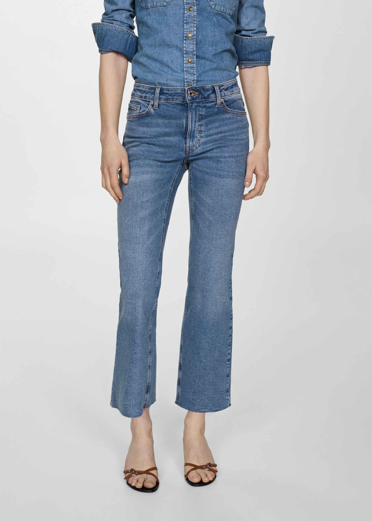 Sienna flared cropped jeans - Medium plane
