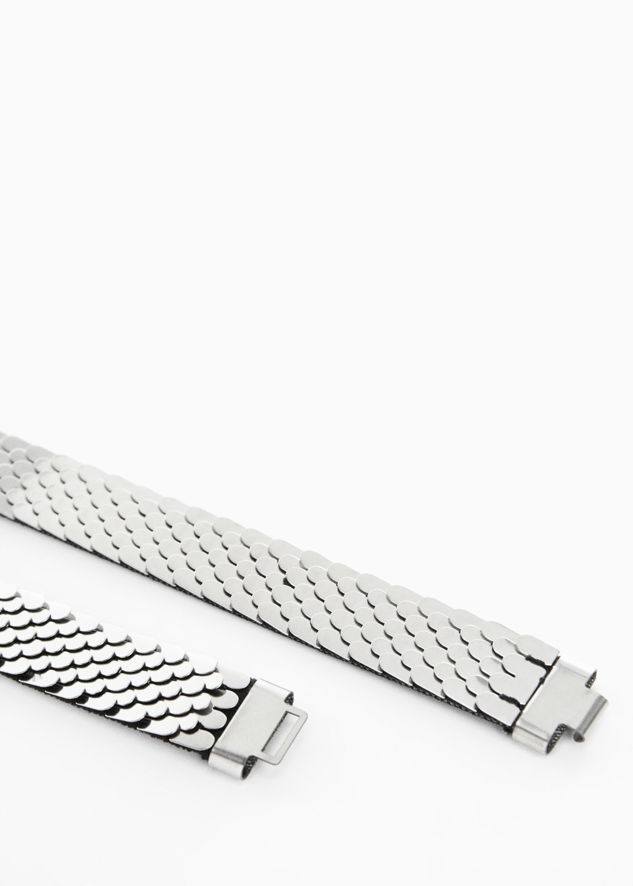 Metall appliqué bälte - Detaljer om artikeln 1, Silverfärgad. Ref: 67010376-00.