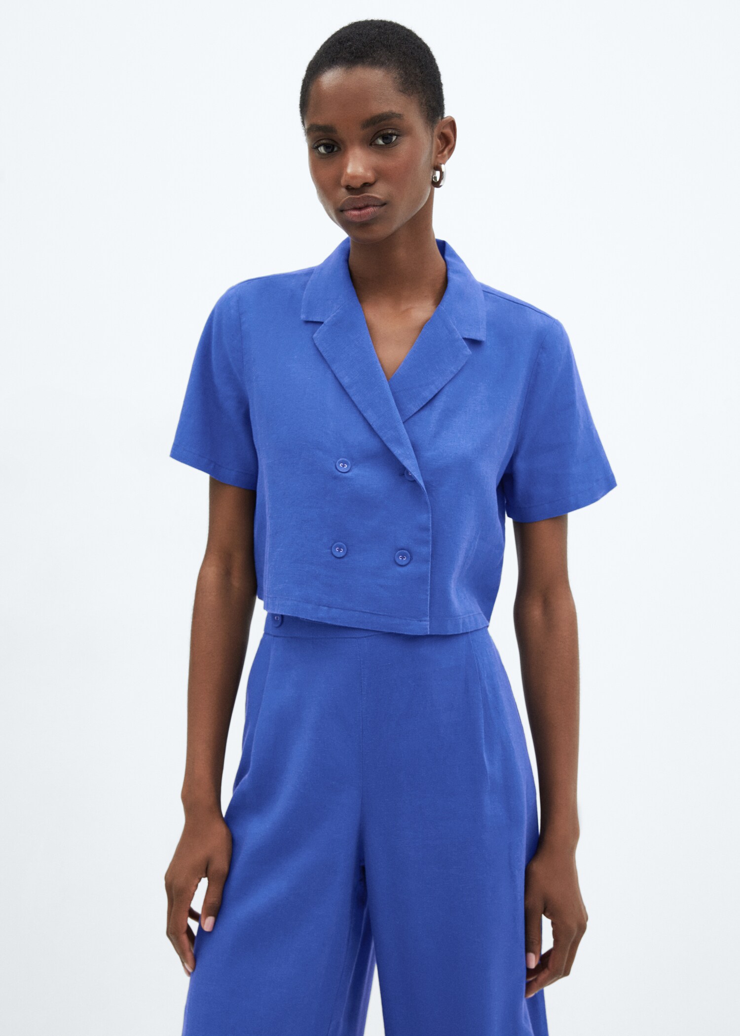 Wideleg linen trousers - Details of the article 1