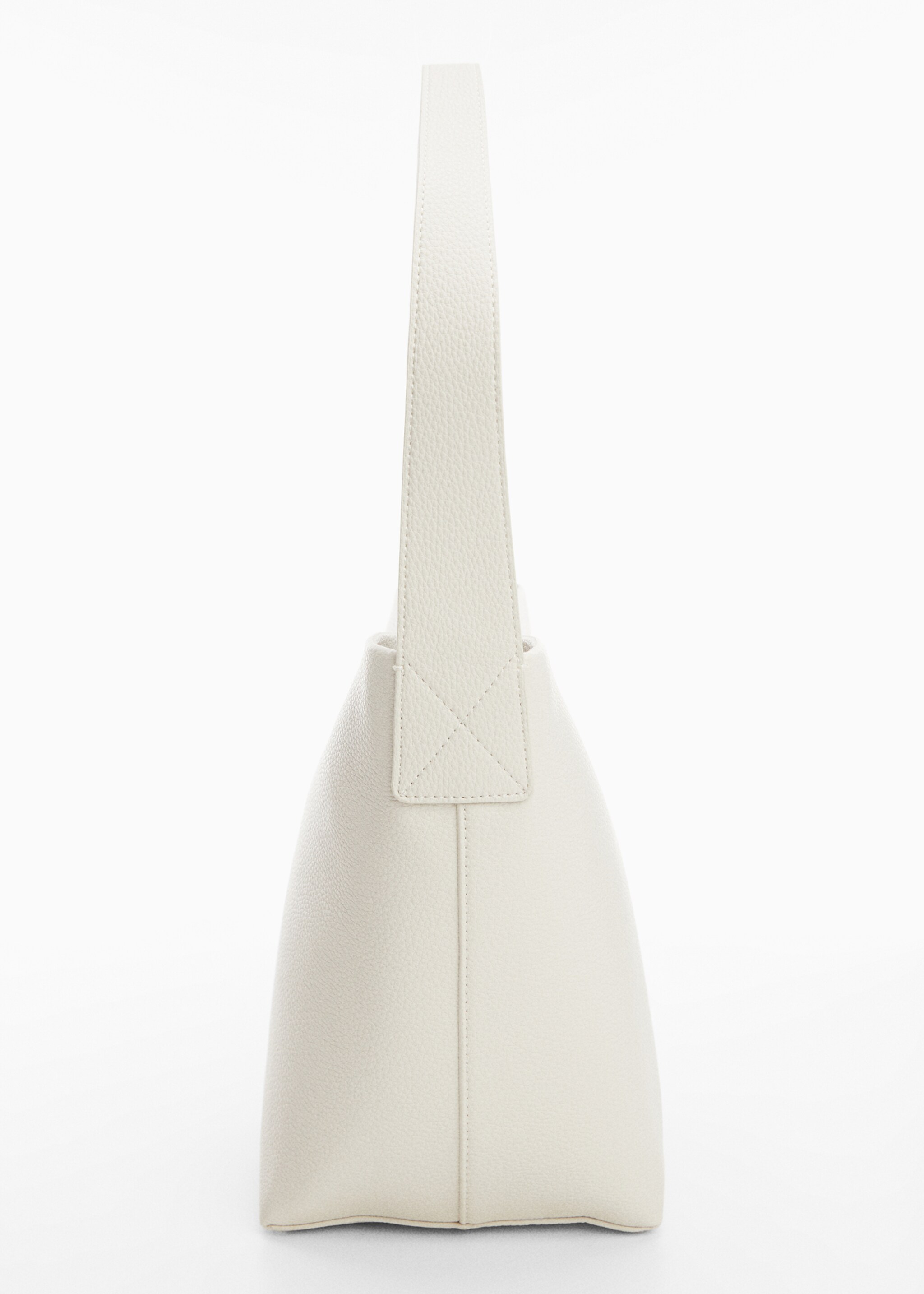 Faux-leather bucket handbag - Medium plane, Off White. Ref: 67010440-00.