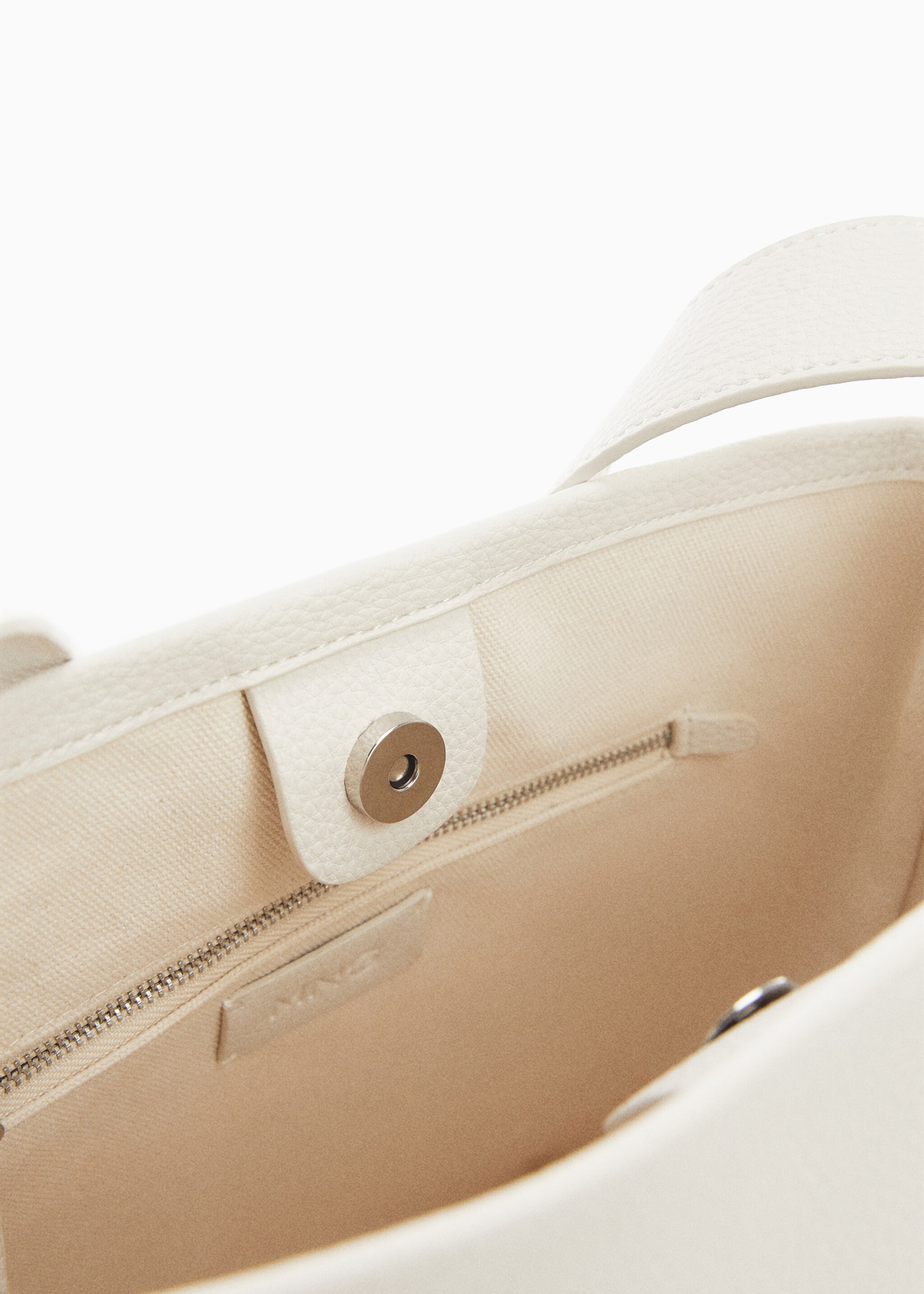 Faux-leather bucket handbag - Details of the article 2, Off White. Ref: 67010440-00.