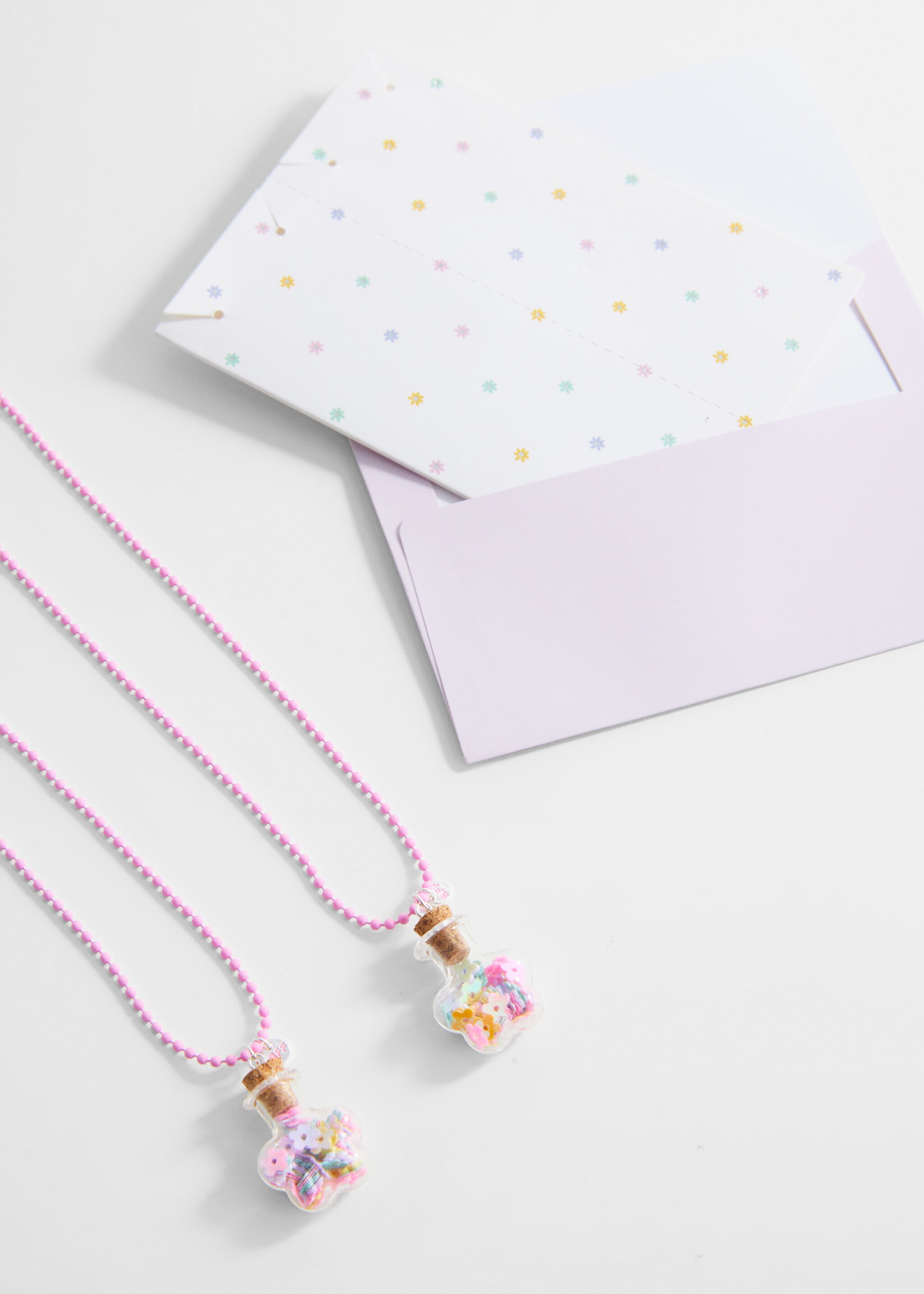 2er-Pack Best Friends-Halsketten - Mittlere Ansicht, Rosa. Ref: 67010443-00.