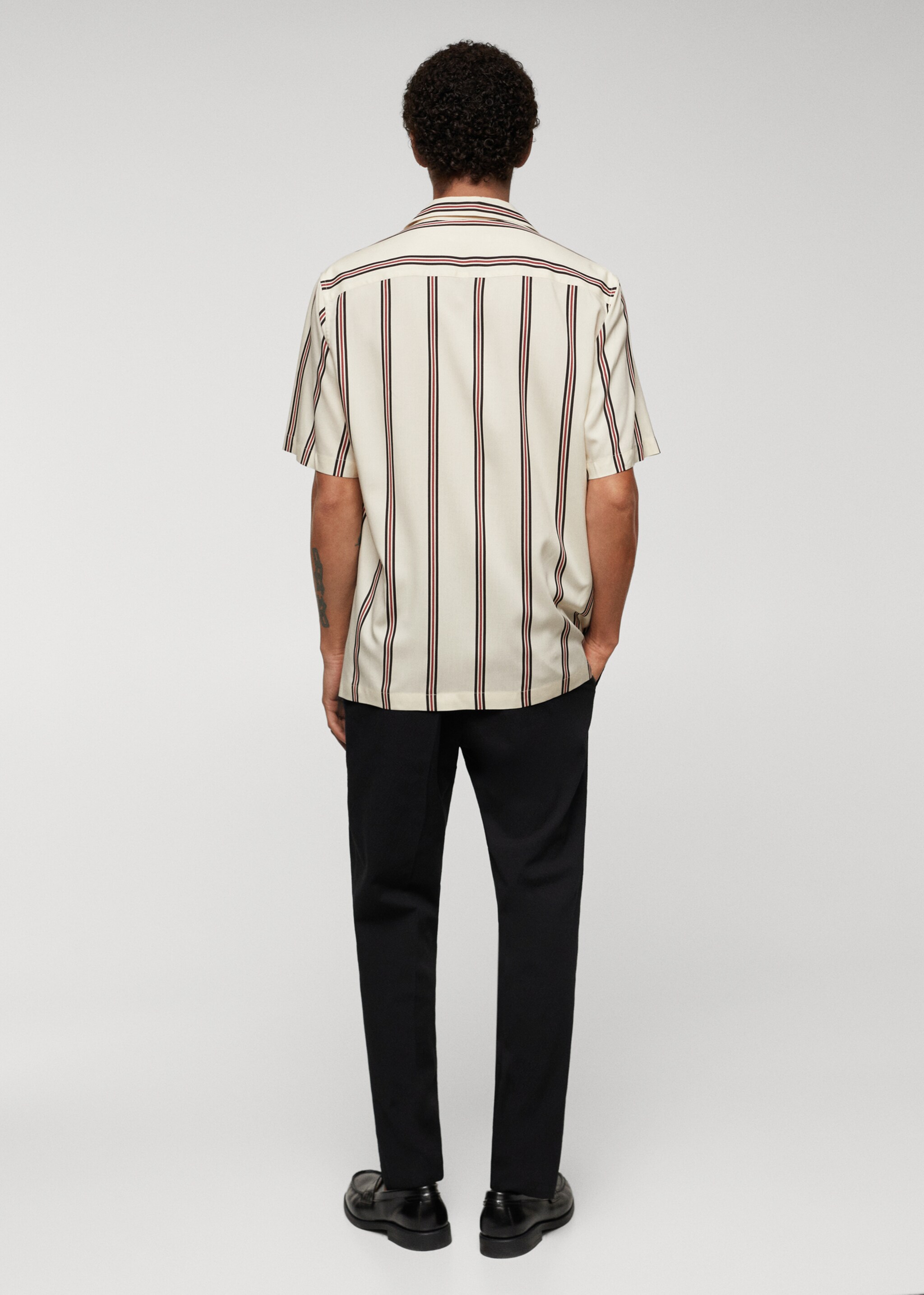 Camisa de bowling fluida às riscas - Verso do artigo