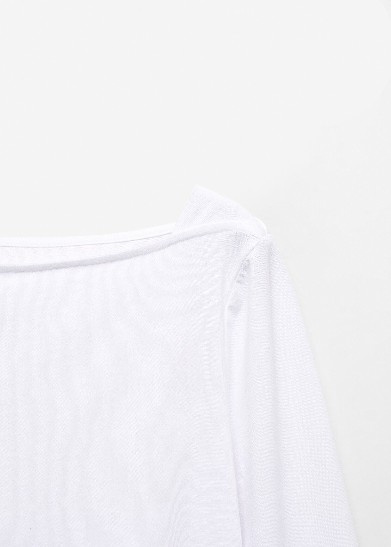 Cotton boat neck t-shirt - Details of the article 8