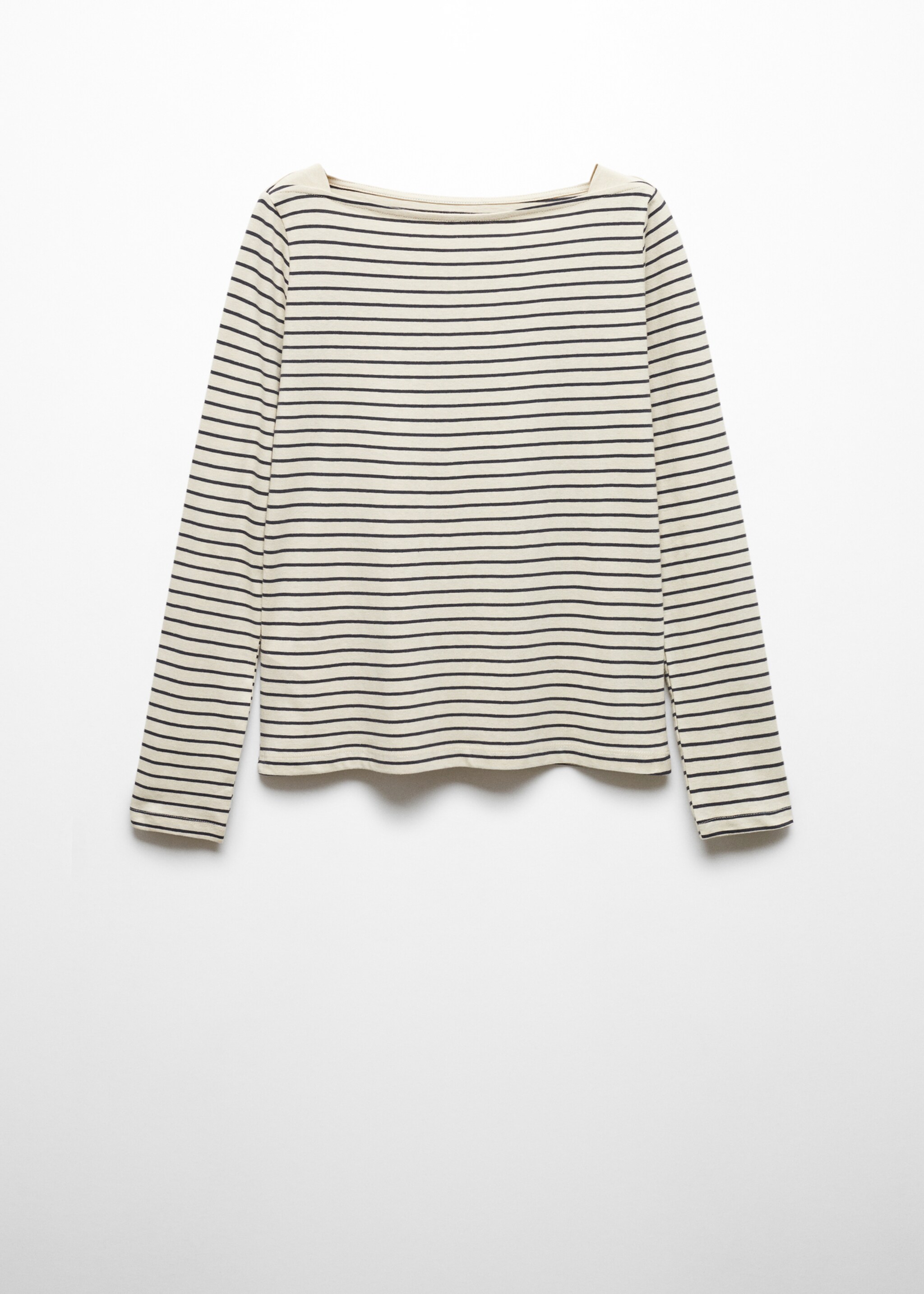 Cotton boat neck t-shirt - Article without model, Light/Pastel Grey. Ref: 67010461-00.