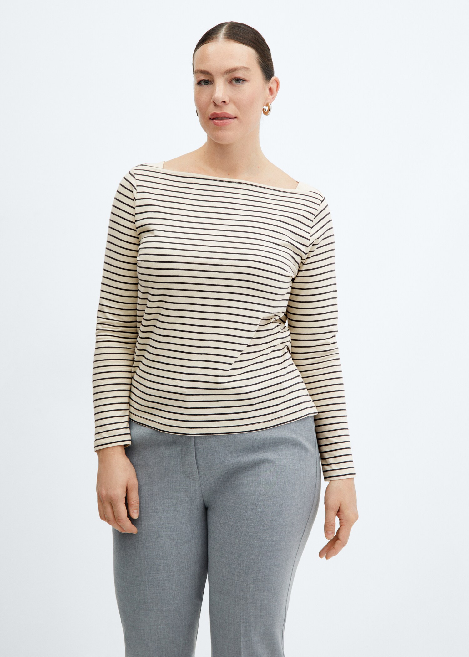 Cotton boat neck t-shirt - Details of the article 5