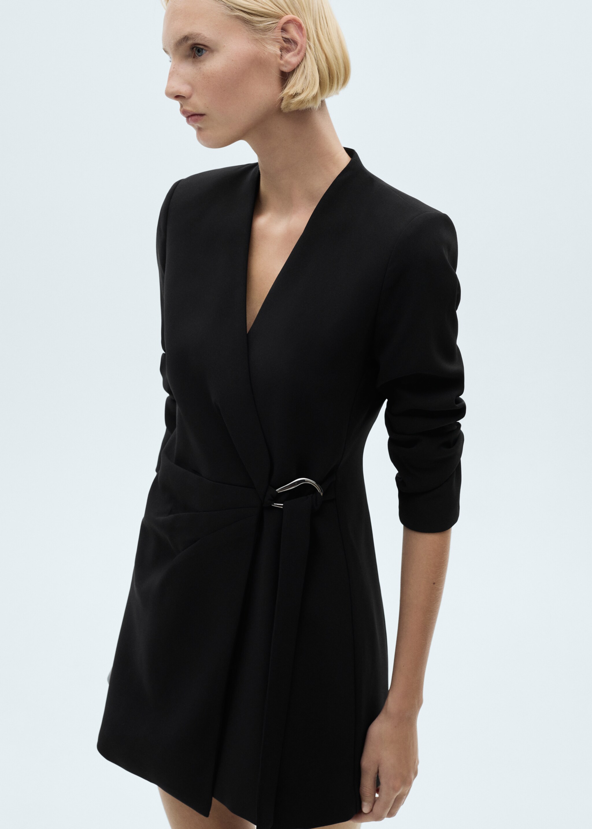 Buckle wrap dress - Medium plane, Black. Ref: 67010468-00.