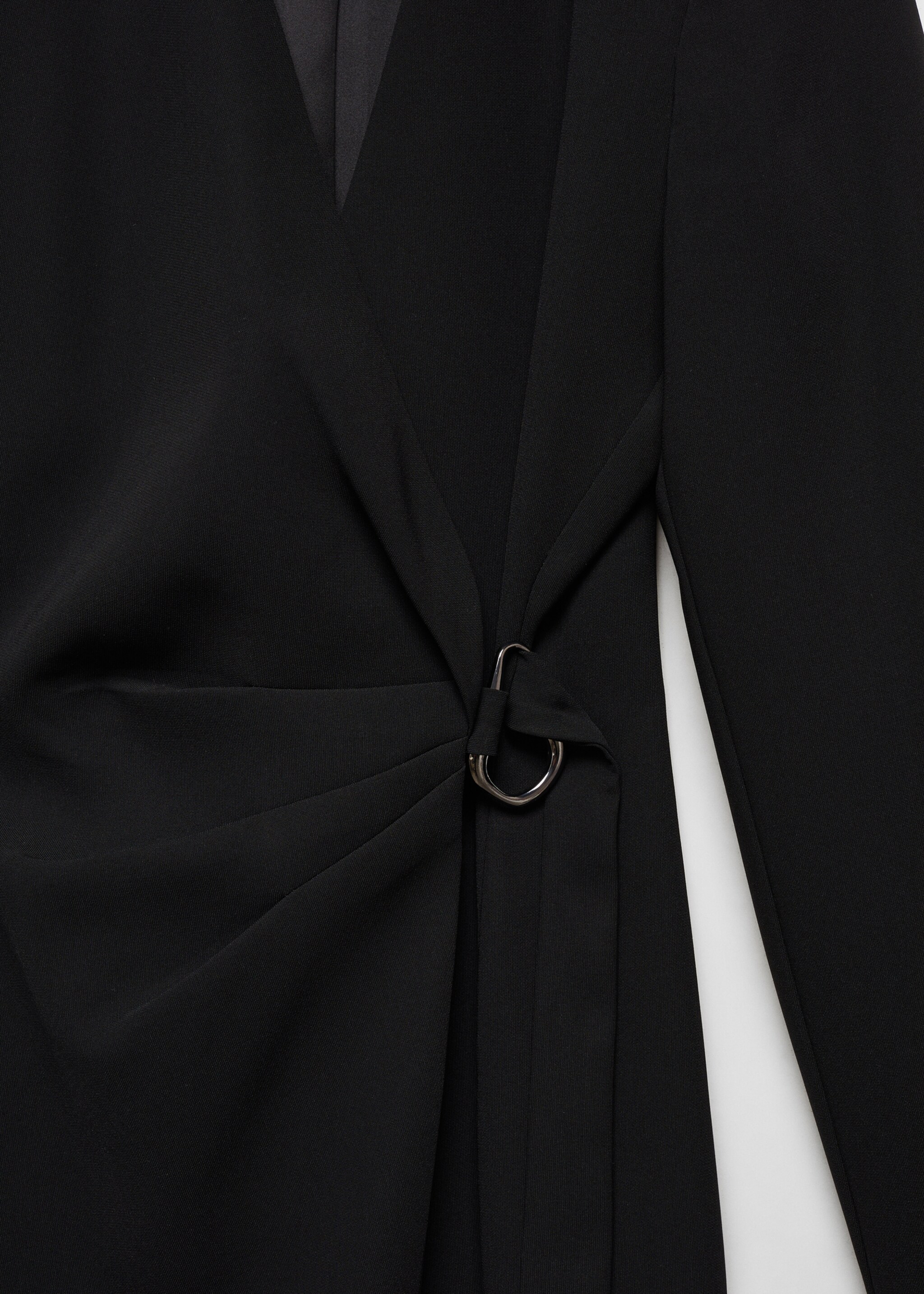 Buckle wrap dress - Details of the article 8, Black. Ref: 67010468-00.