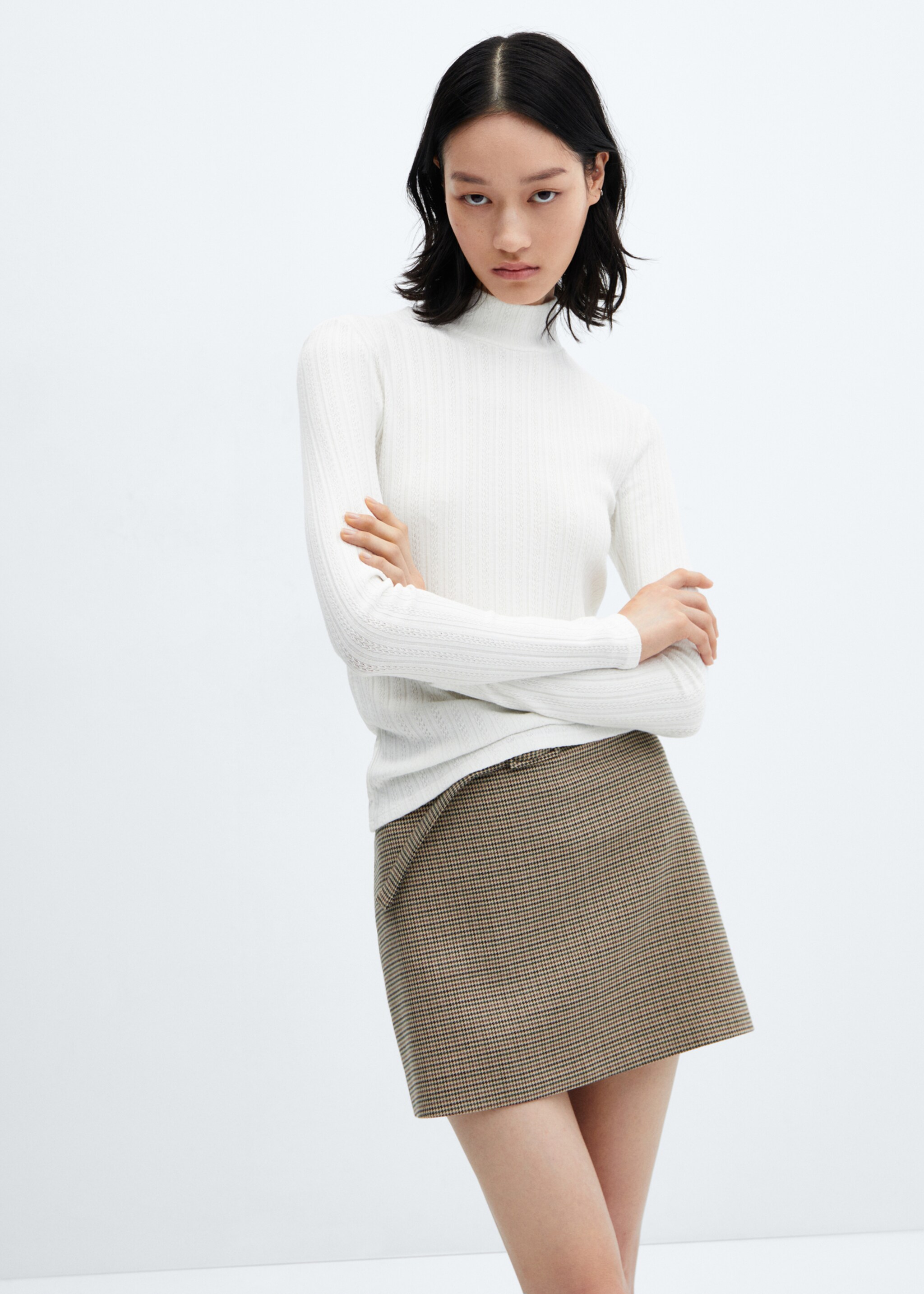 Textured knit t-shirt - Medium plane