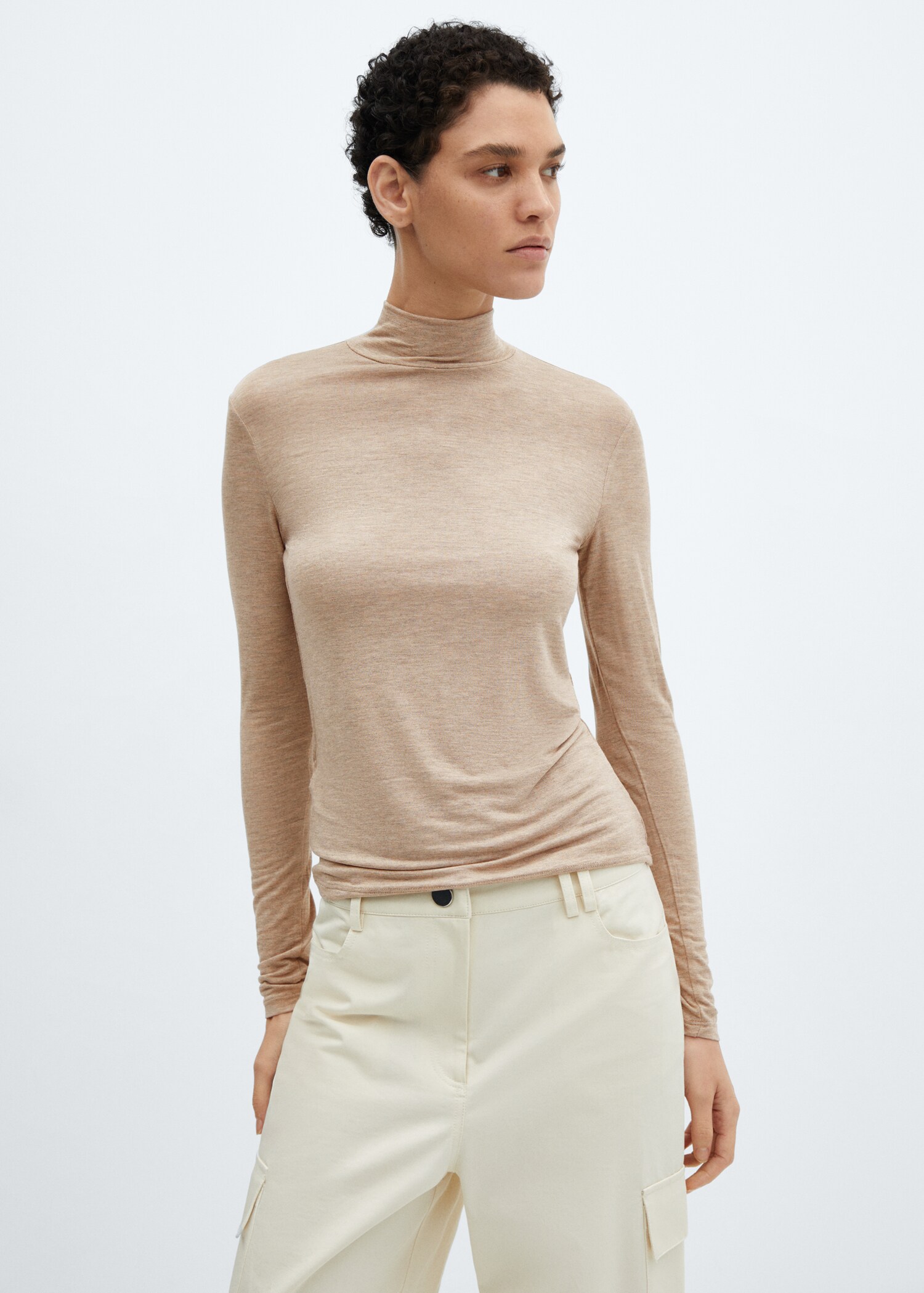 Turtleneck long-sleeved t-shirt - Medium plane