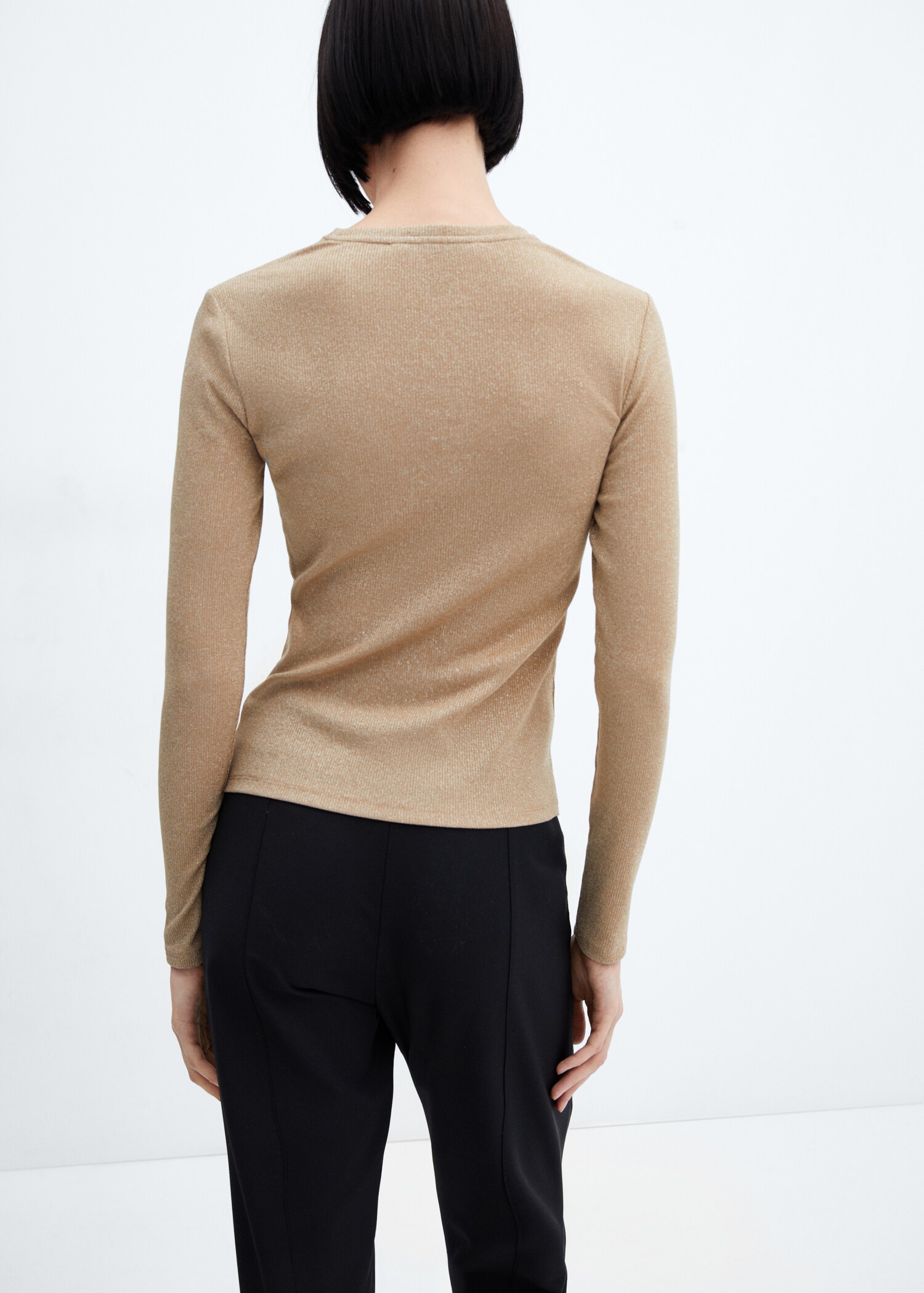 Long-sleeved lurex t-shirt - Reverse of the article