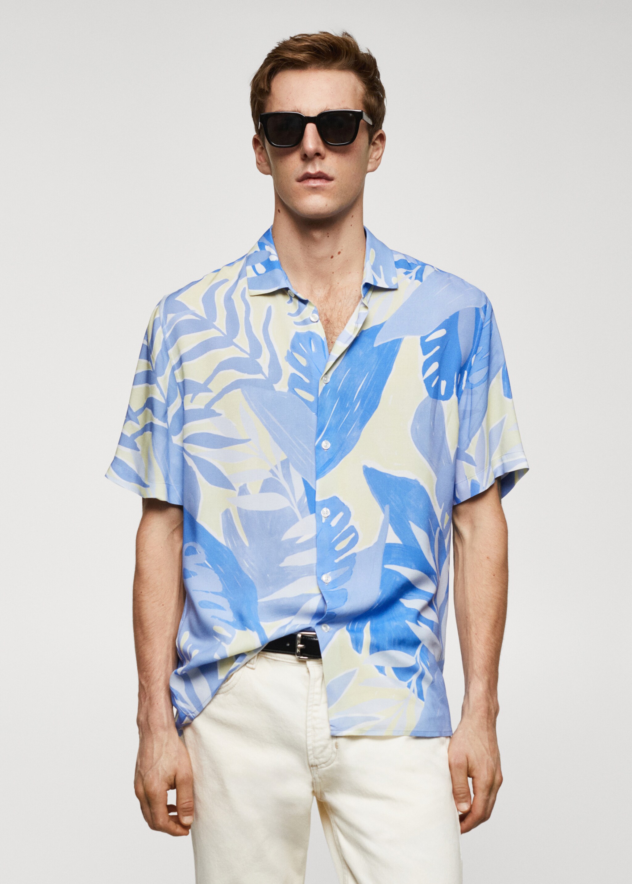 Camisa regular fit fluída estampada - Plano medio