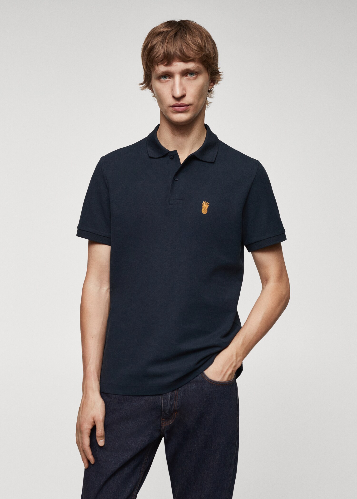 100% cotton pique polo shirt - Medium plane