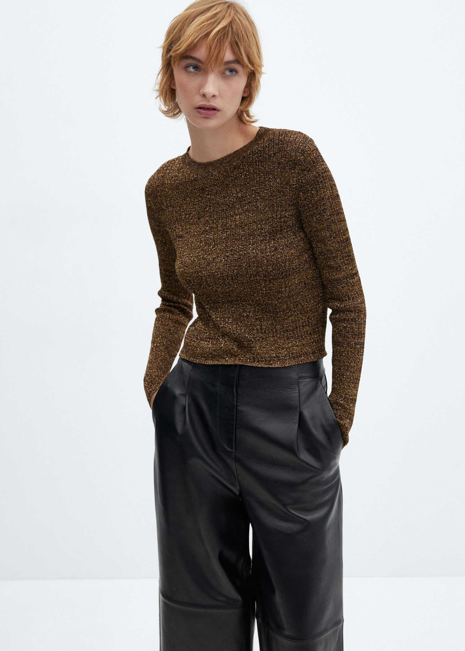 Pull-over Lurex col rond - Plan moyen